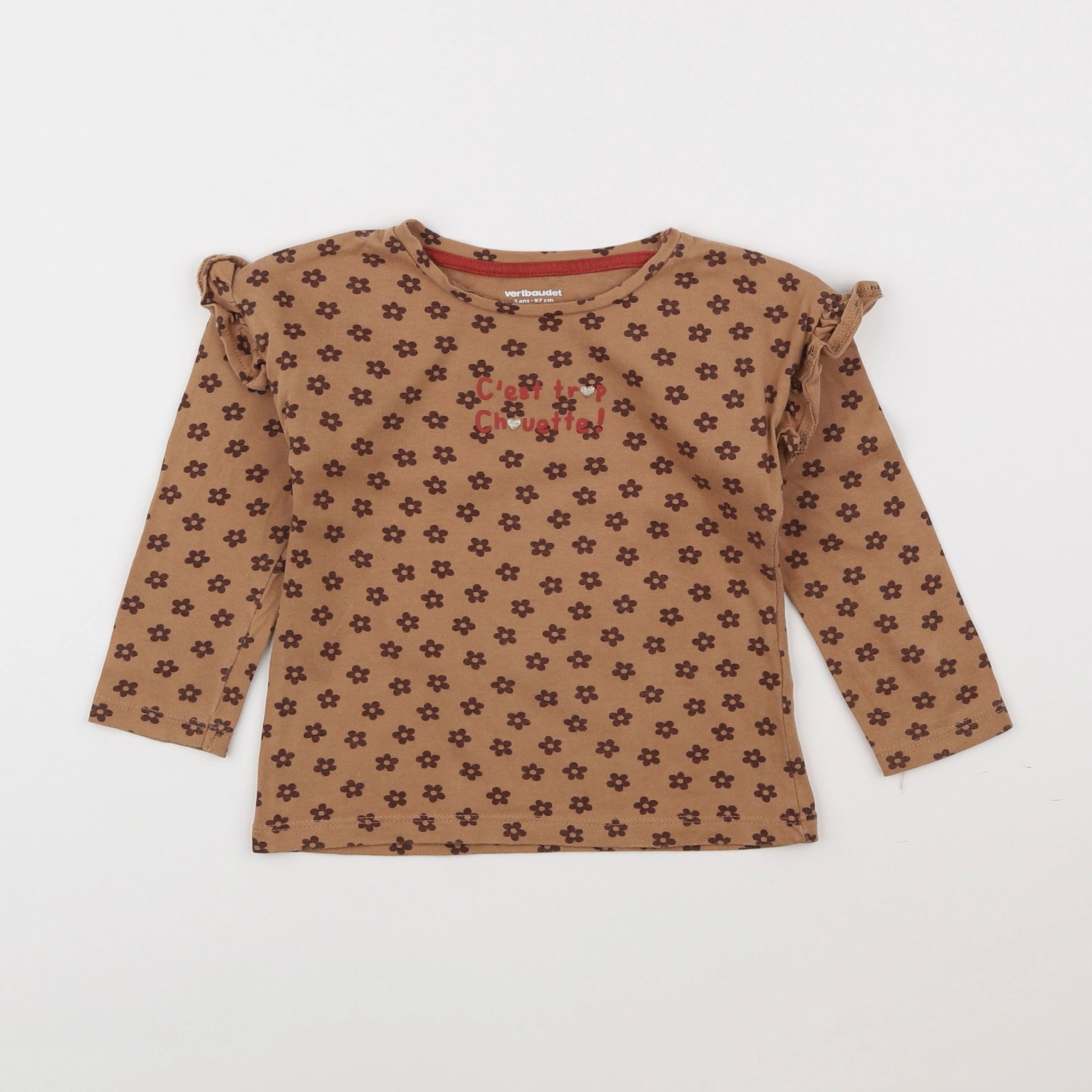 Vertbaudet - tee-shirt marron - 3 ans