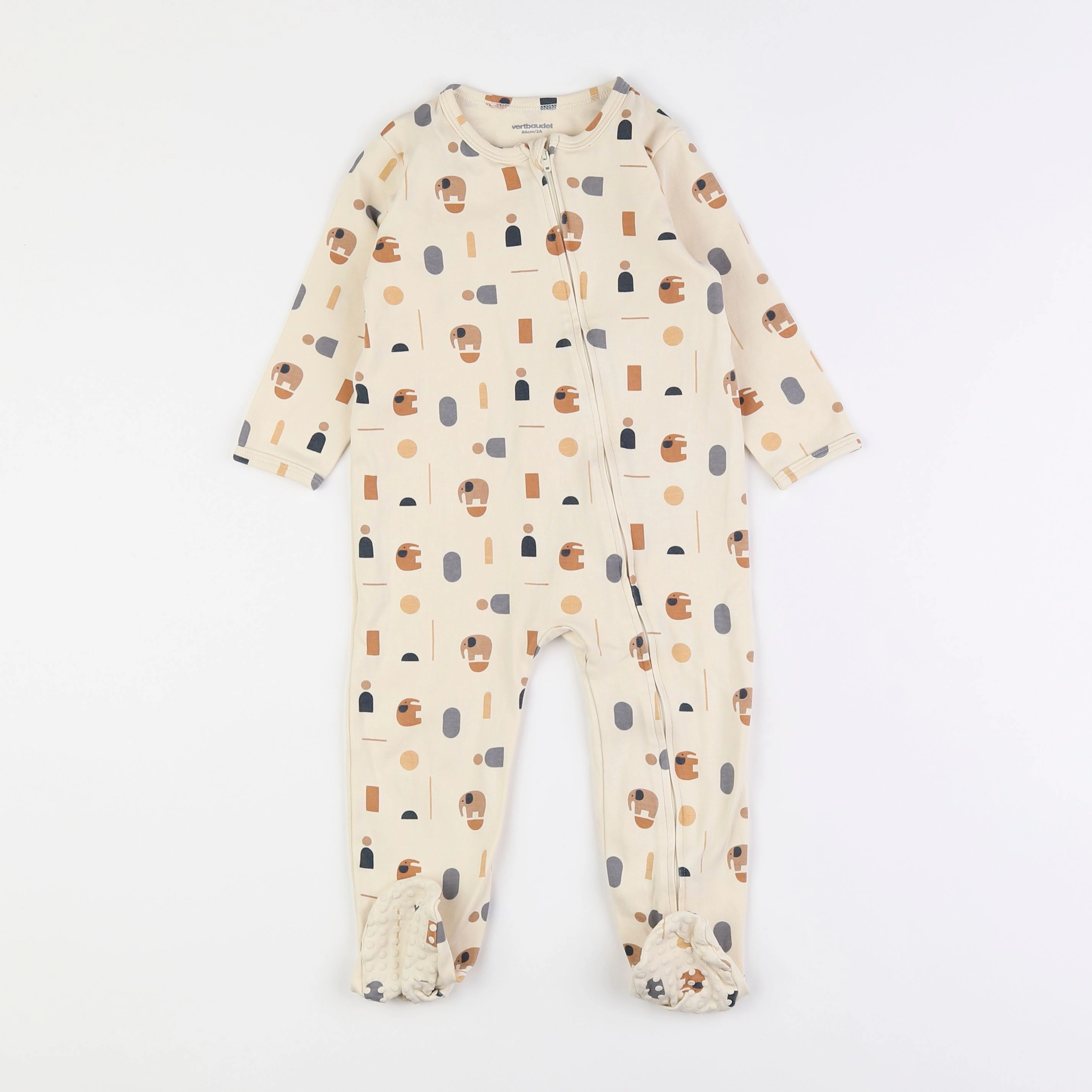 Vertbaudet - pyjama coton beige - 2 ans