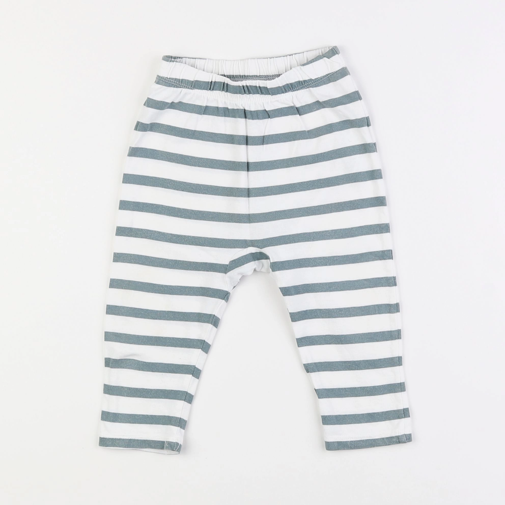 Vertbaudet - legging vert, blanc - 18 mois