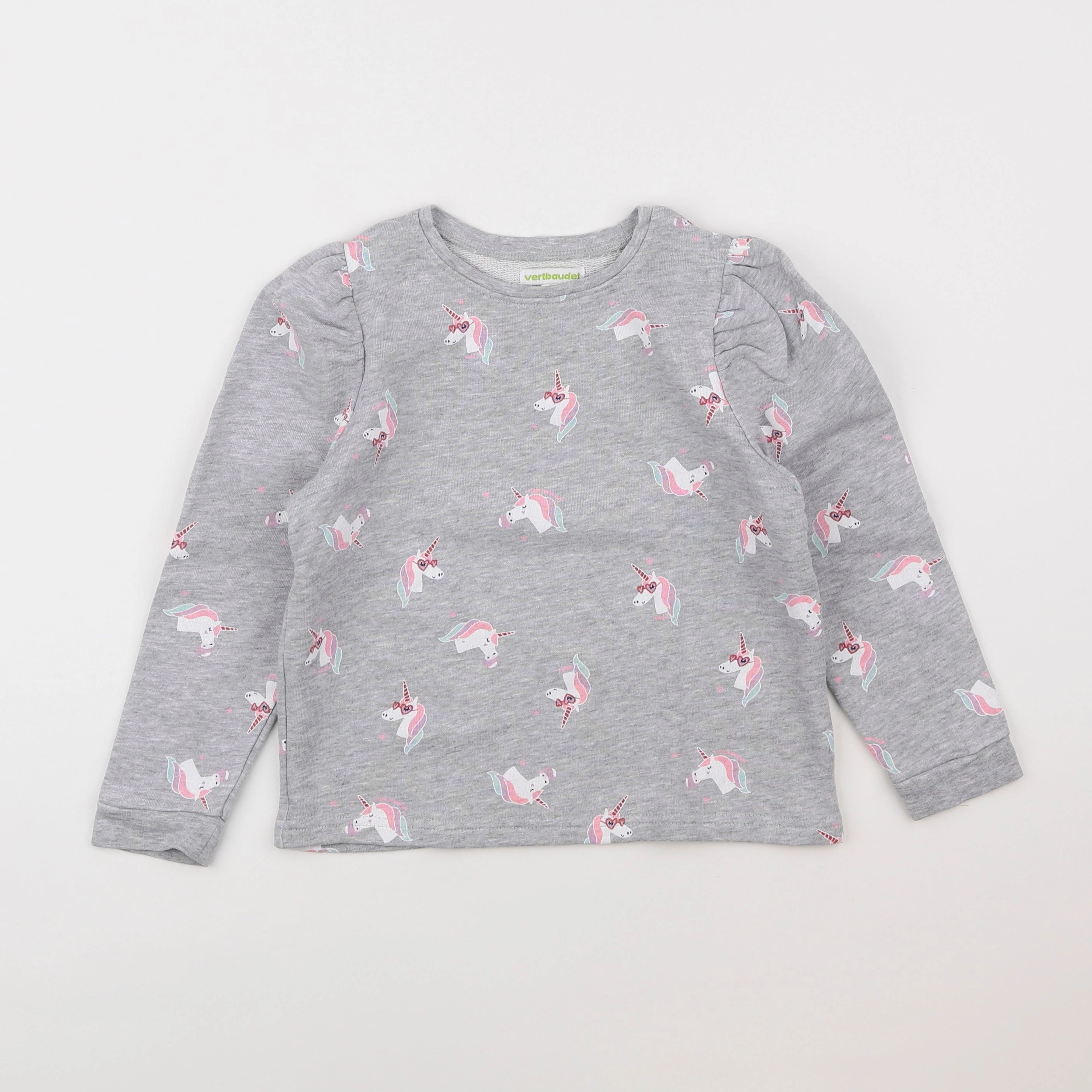 Vertbaudet - sweat gris - 6 ans