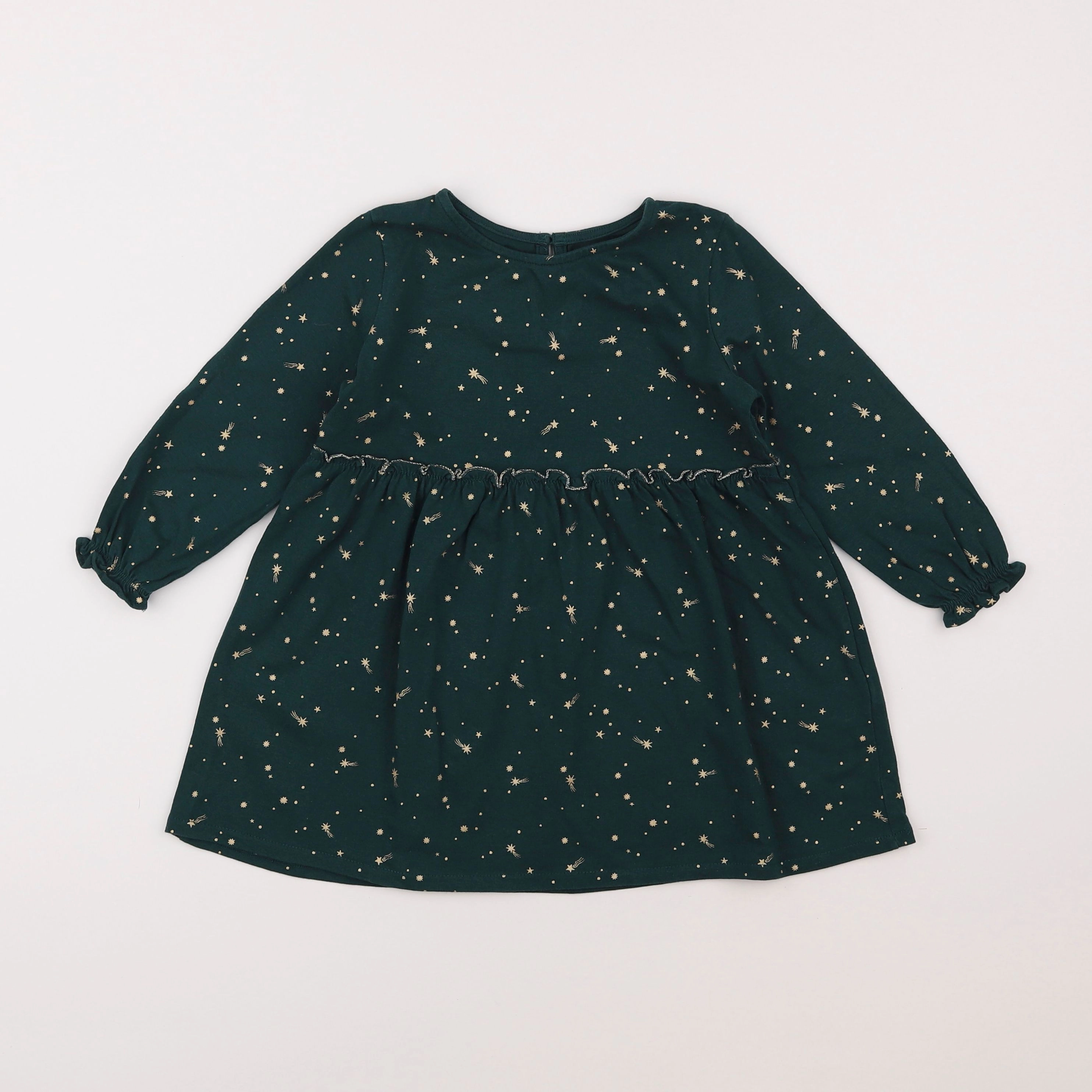 Vertbaudet - robe vert, or - 3 ans