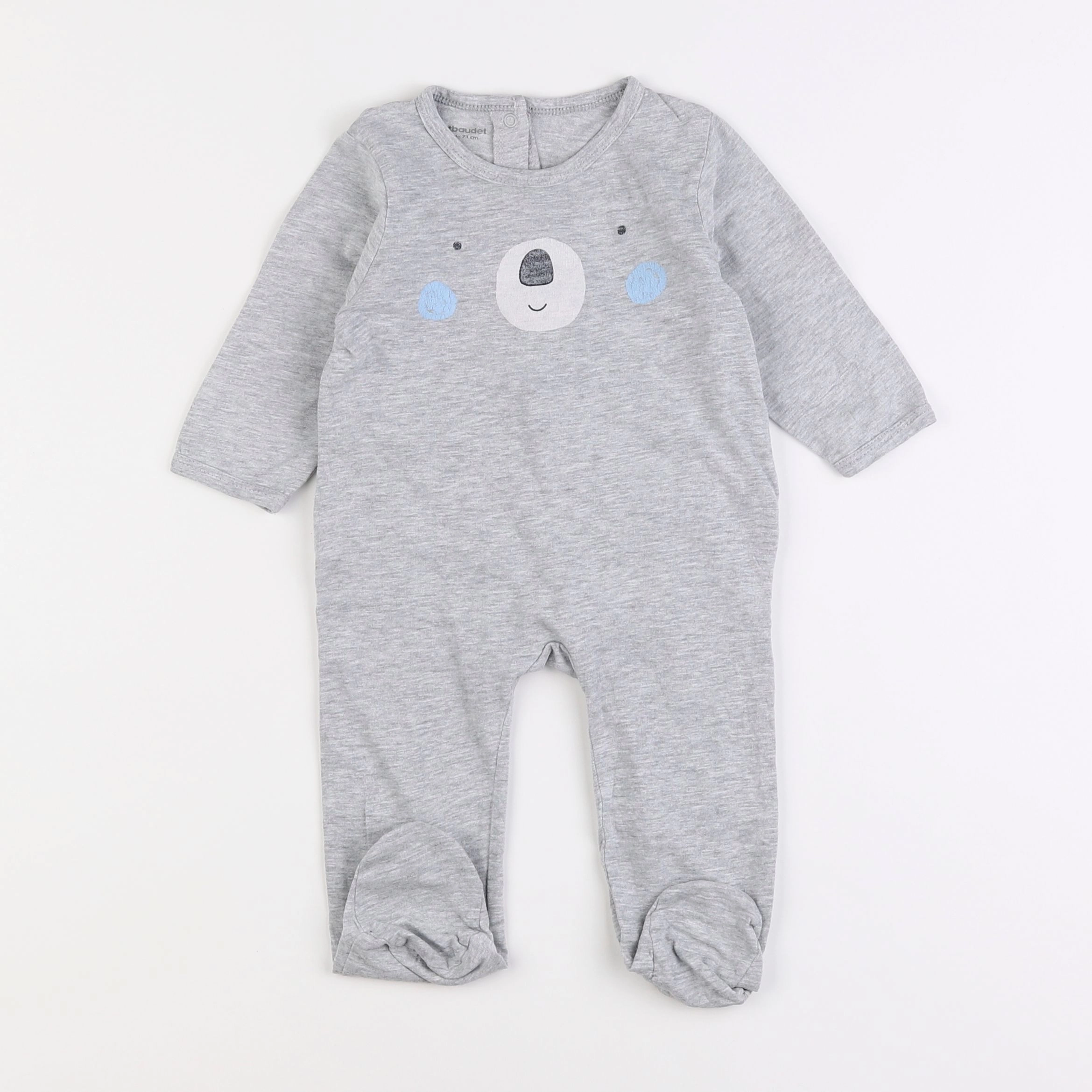 Vertbaudet - pyjama coton gris - 9 mois