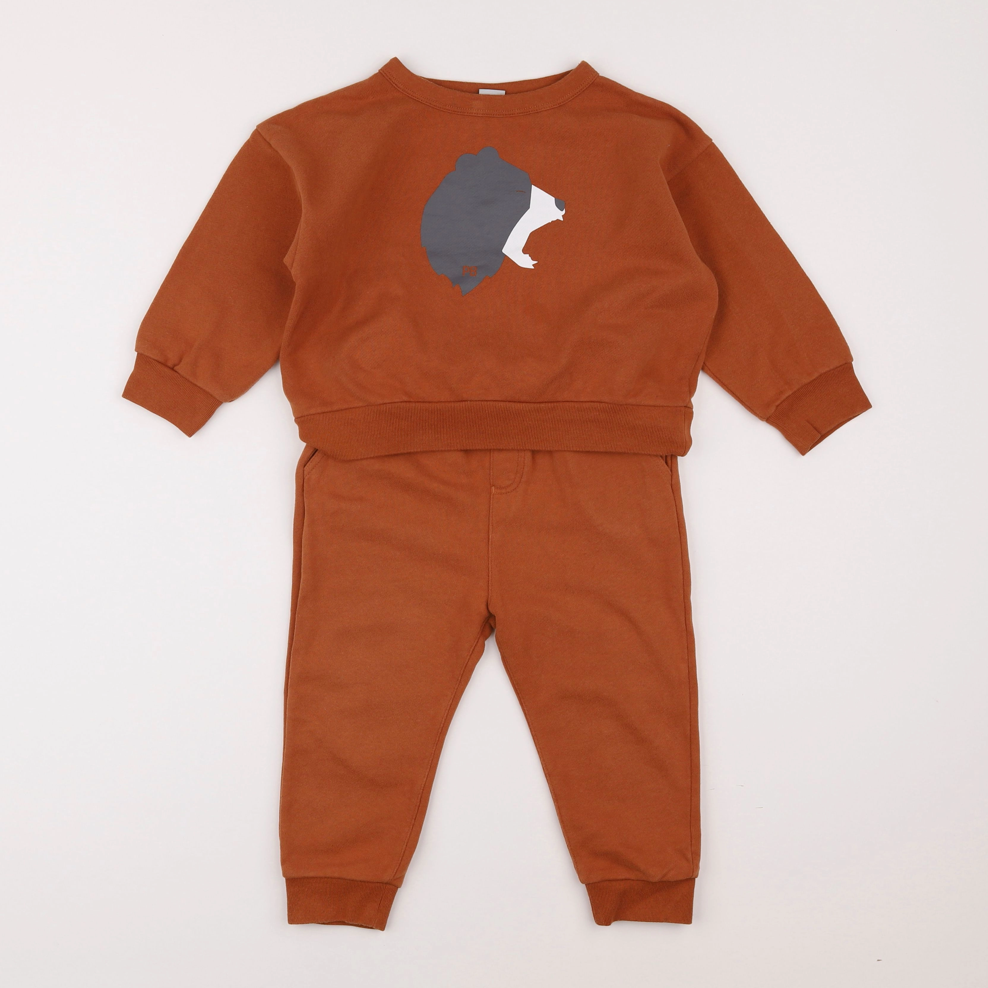 Petit Bateau - ensemble marron - 3 ans