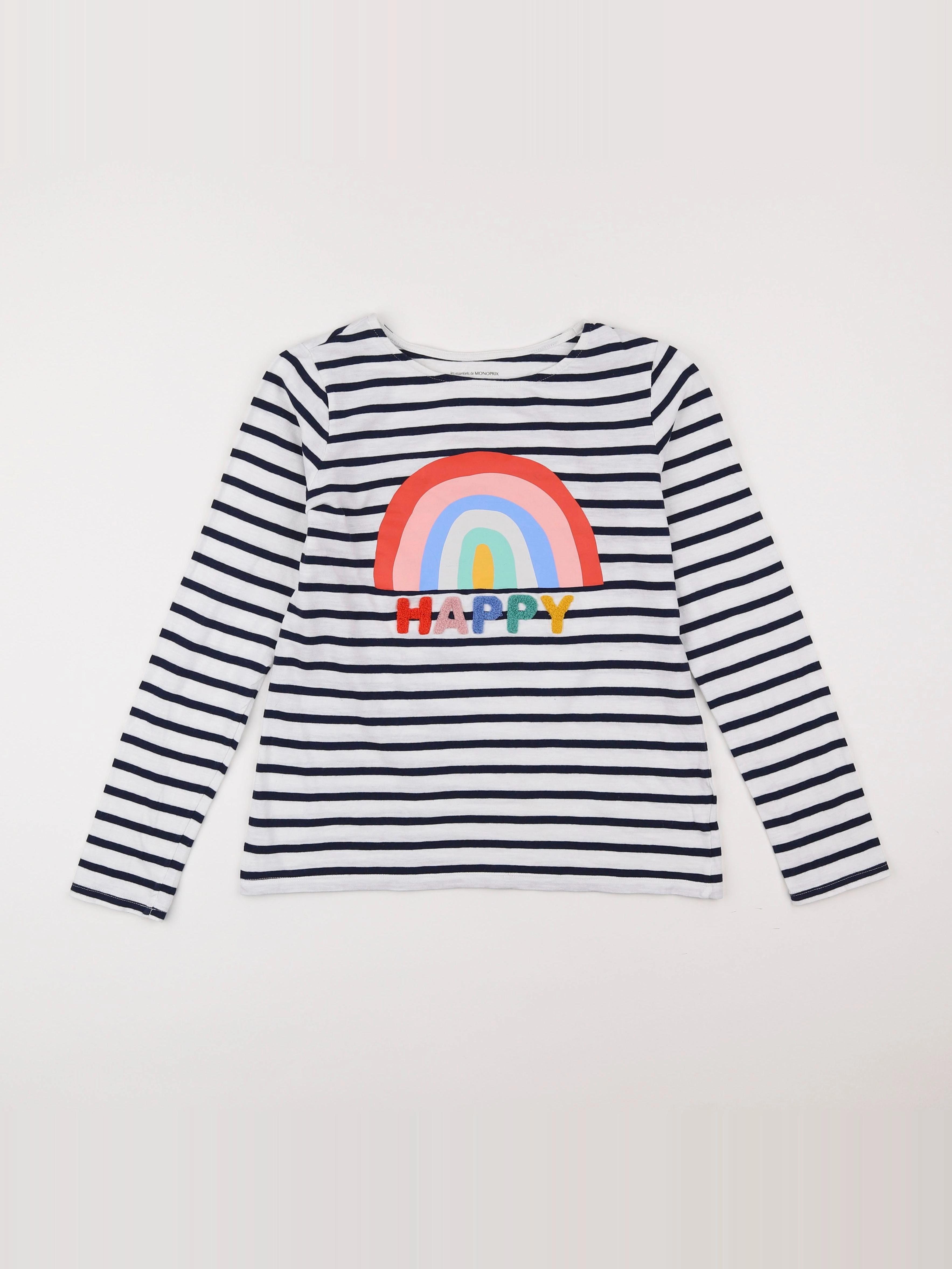 Monoprix - tee-shirt blanc, noir - 14 ans
