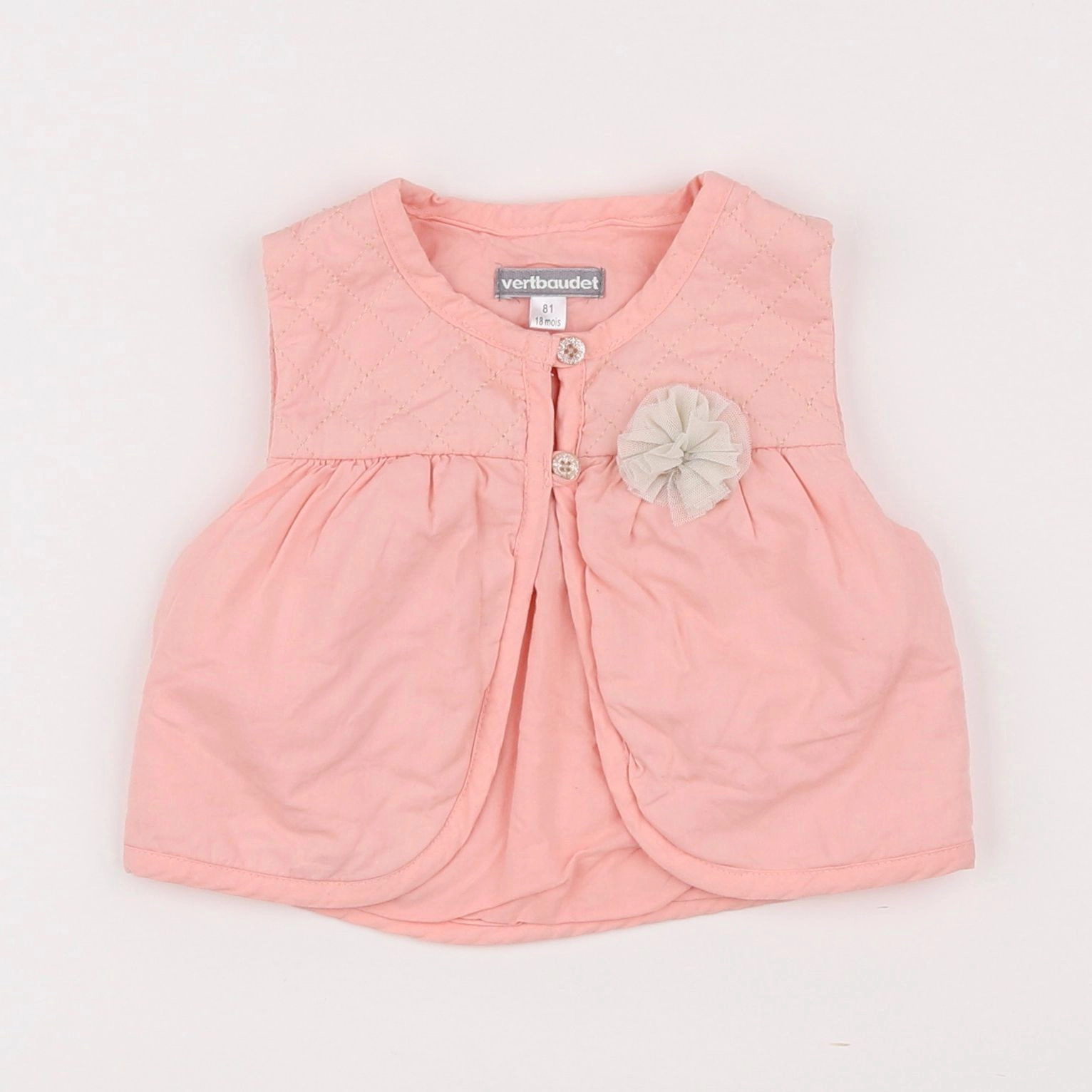 Vertbaudet - gilet rose - 18 mois