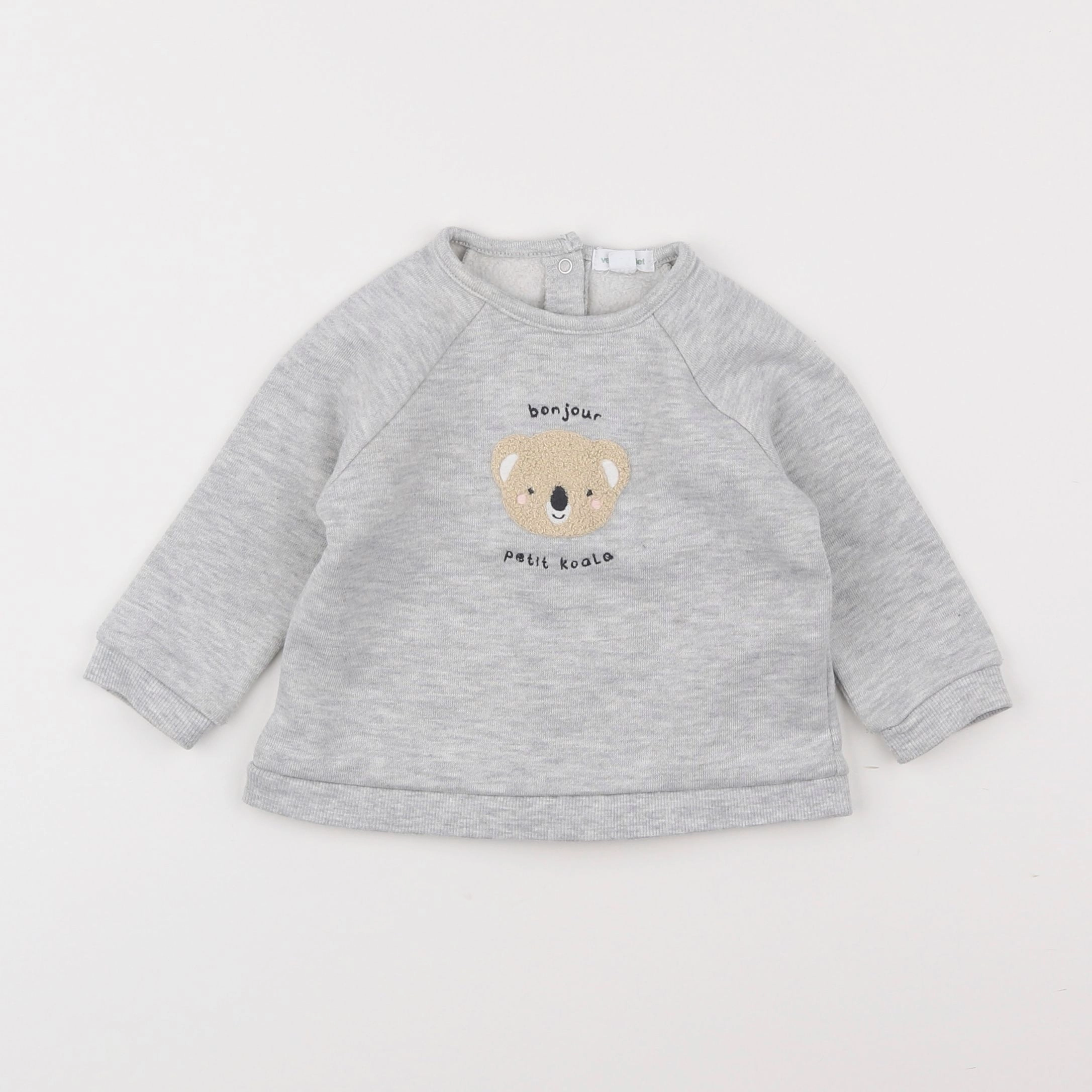 Vertbaudet - sweat gris - 12 mois