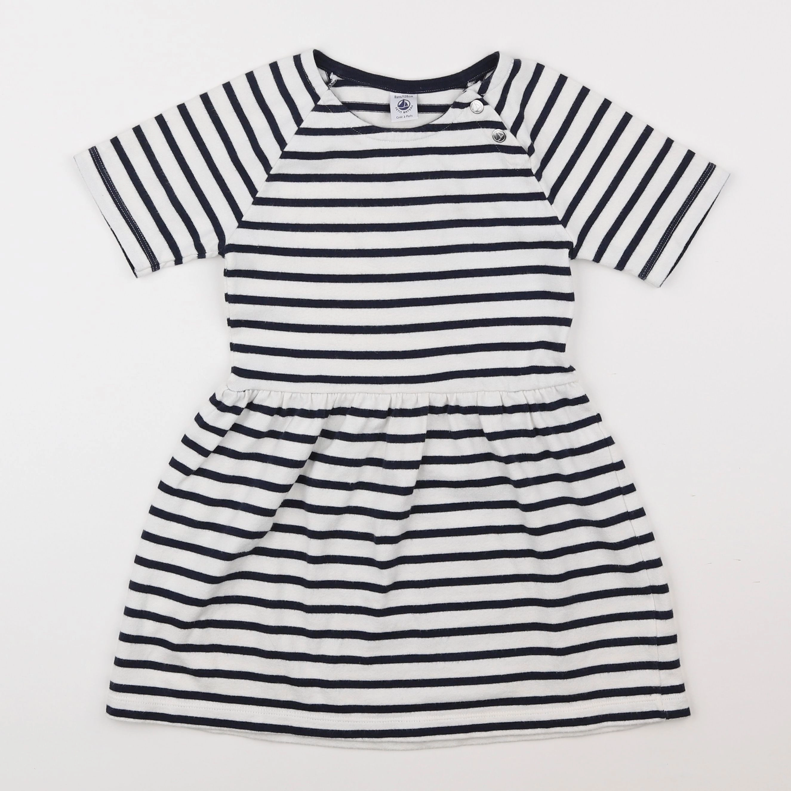 Petit Bateau - robe blanc - 8 ans