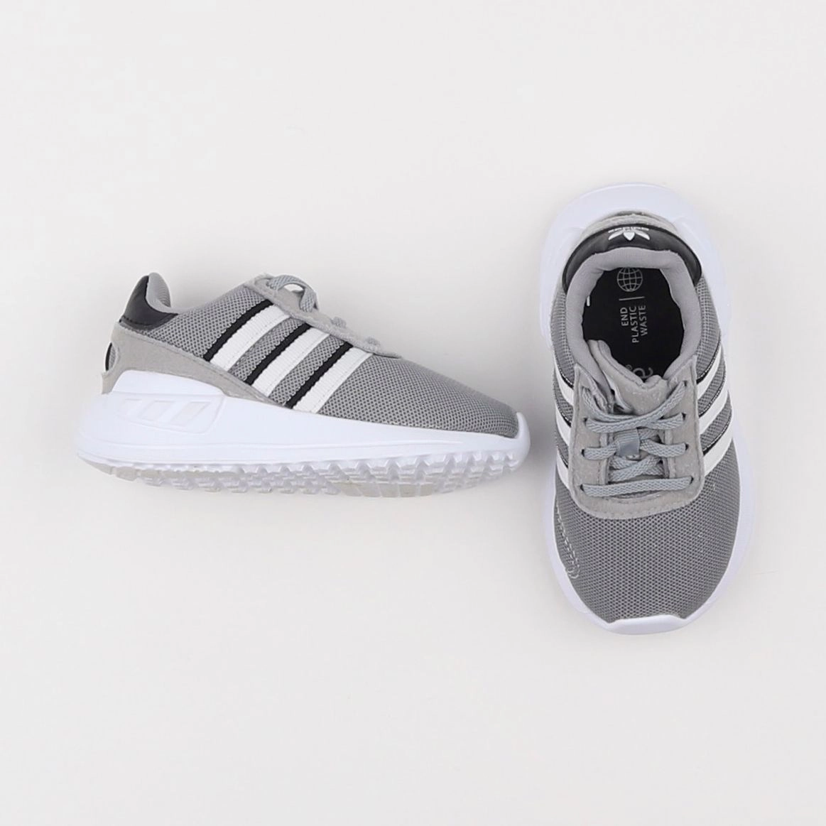 Adidas - tennis à scratch/ lacets gris - pointure 21