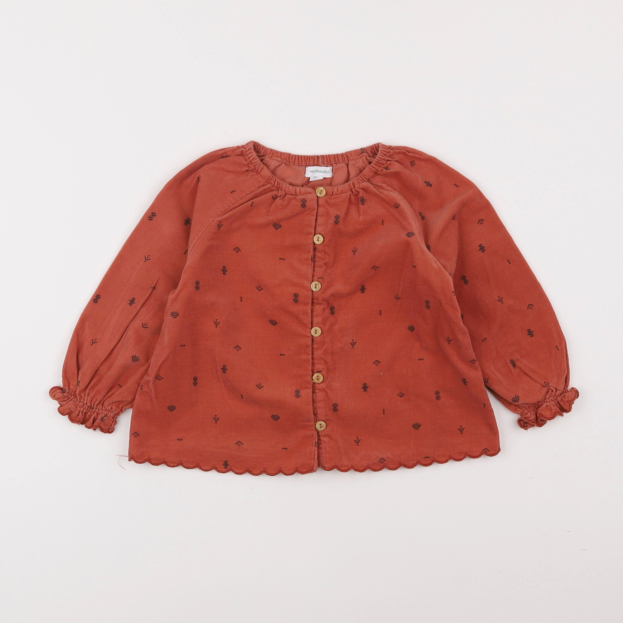 Vertbaudet - blouse rouge - 2 ans