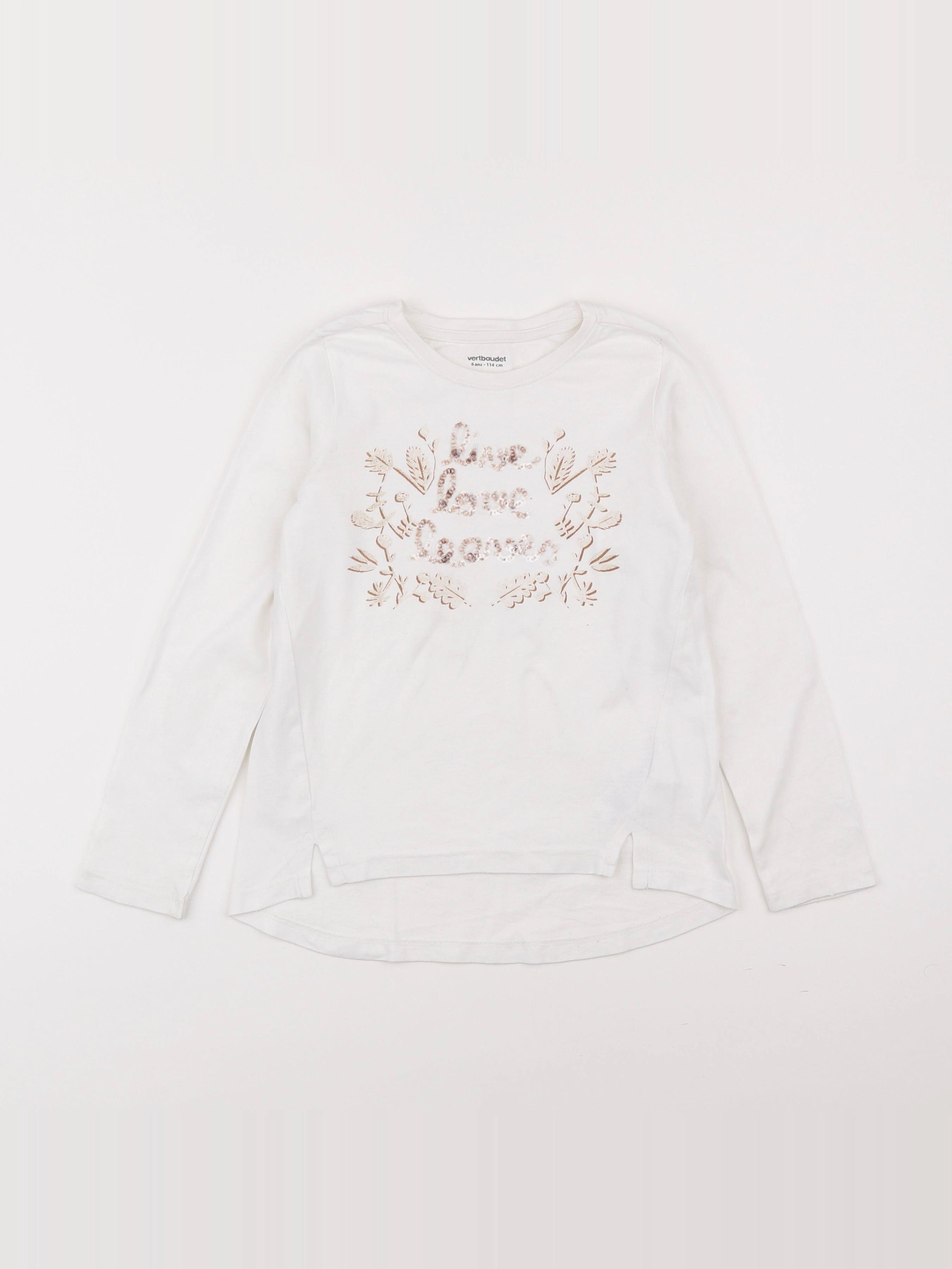 Vertbaudet - tee-shirt blanc - 6 ans