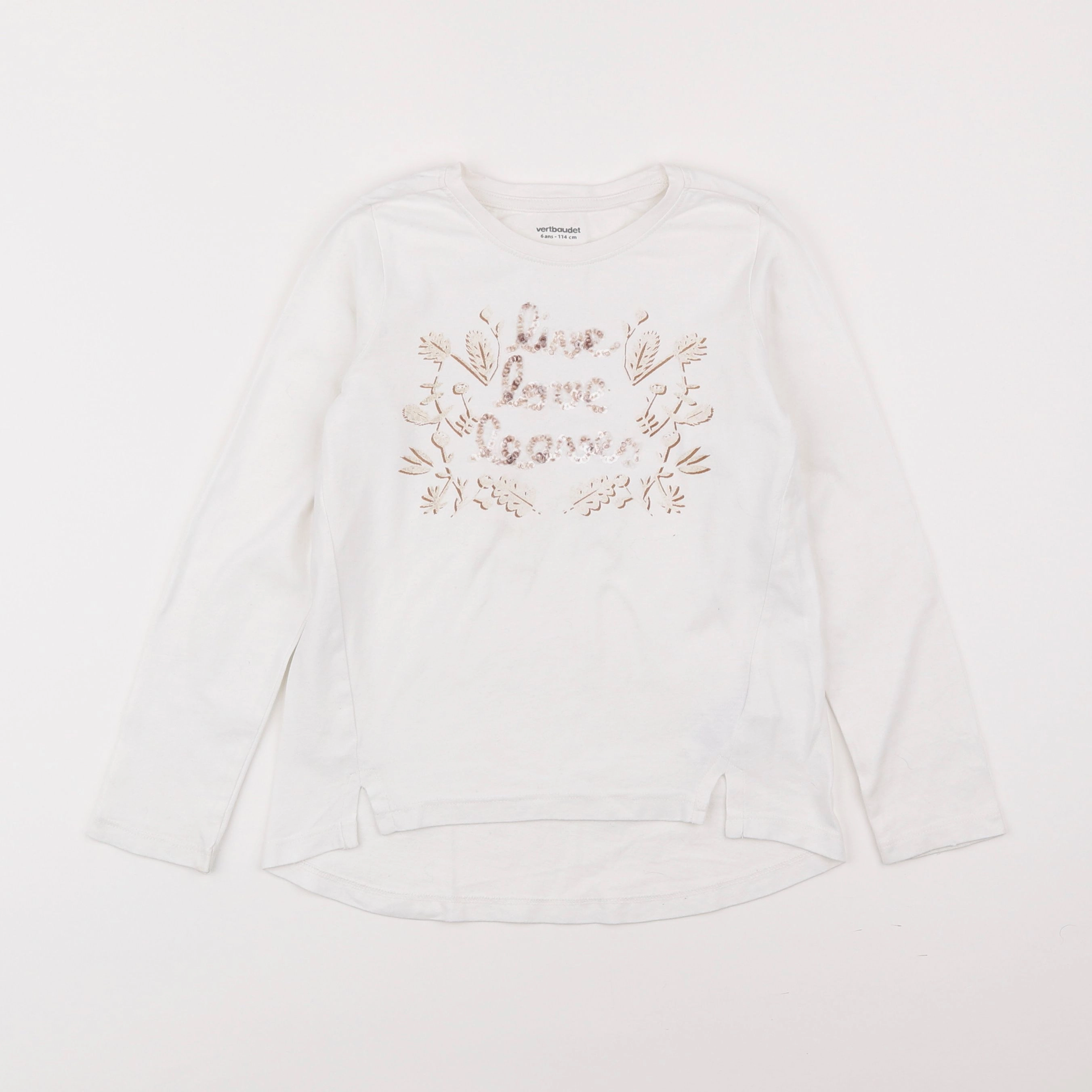 Vertbaudet - tee-shirt blanc - 6 ans
