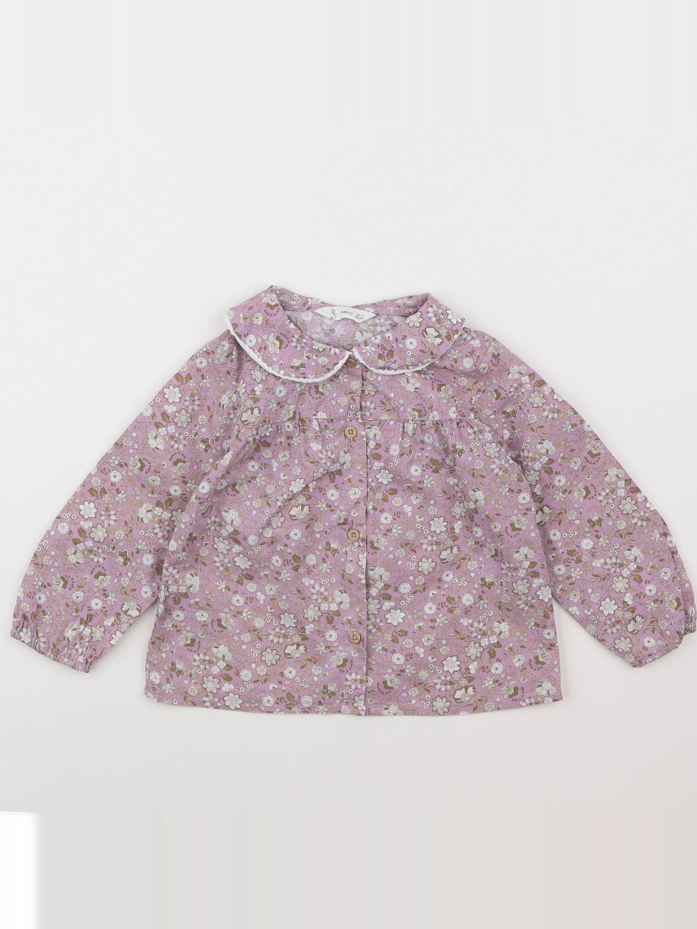Mango - blouse violet - 2/3 ans