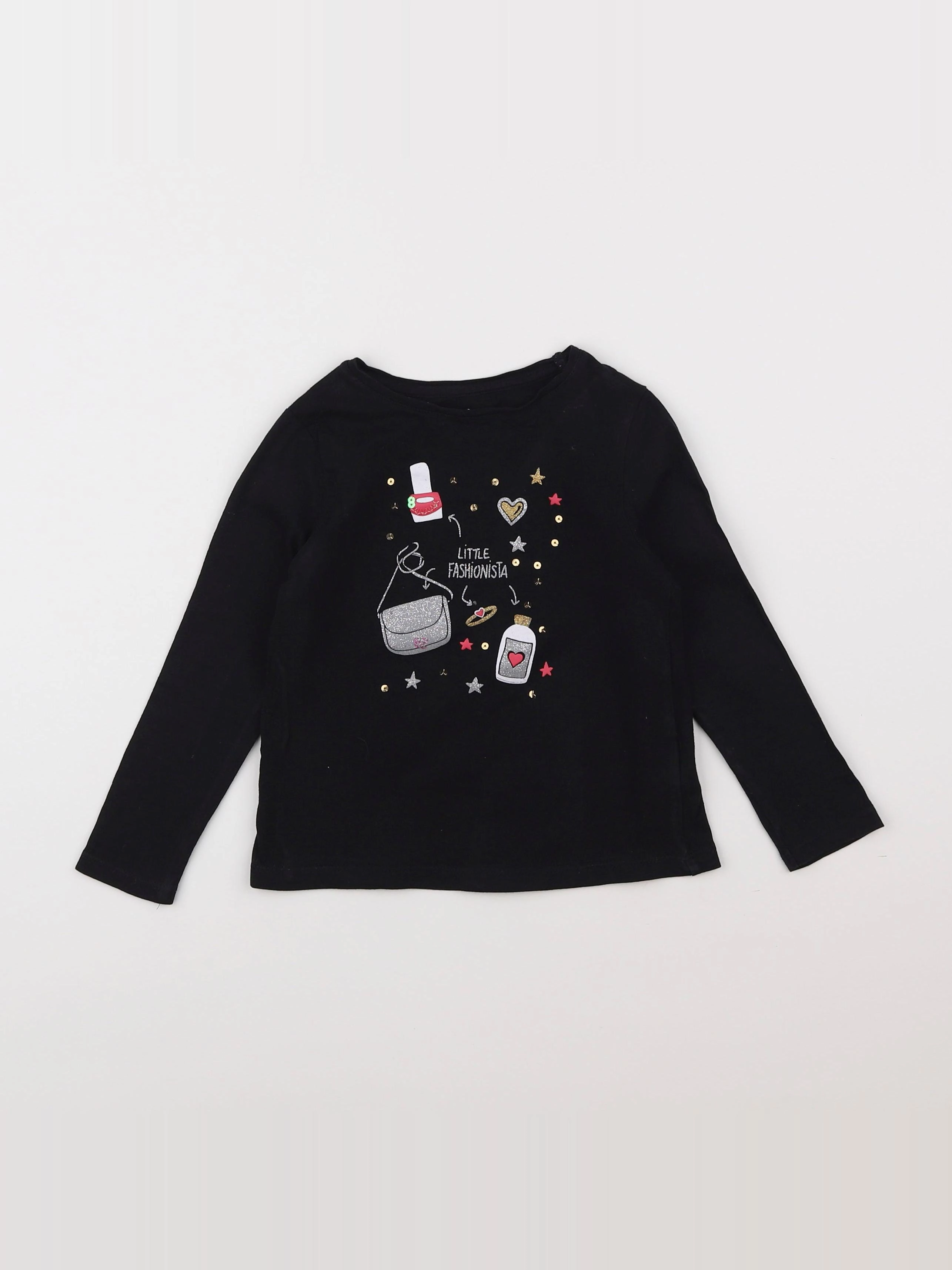 Vertbaudet - tee-shirt noir - 4 ans