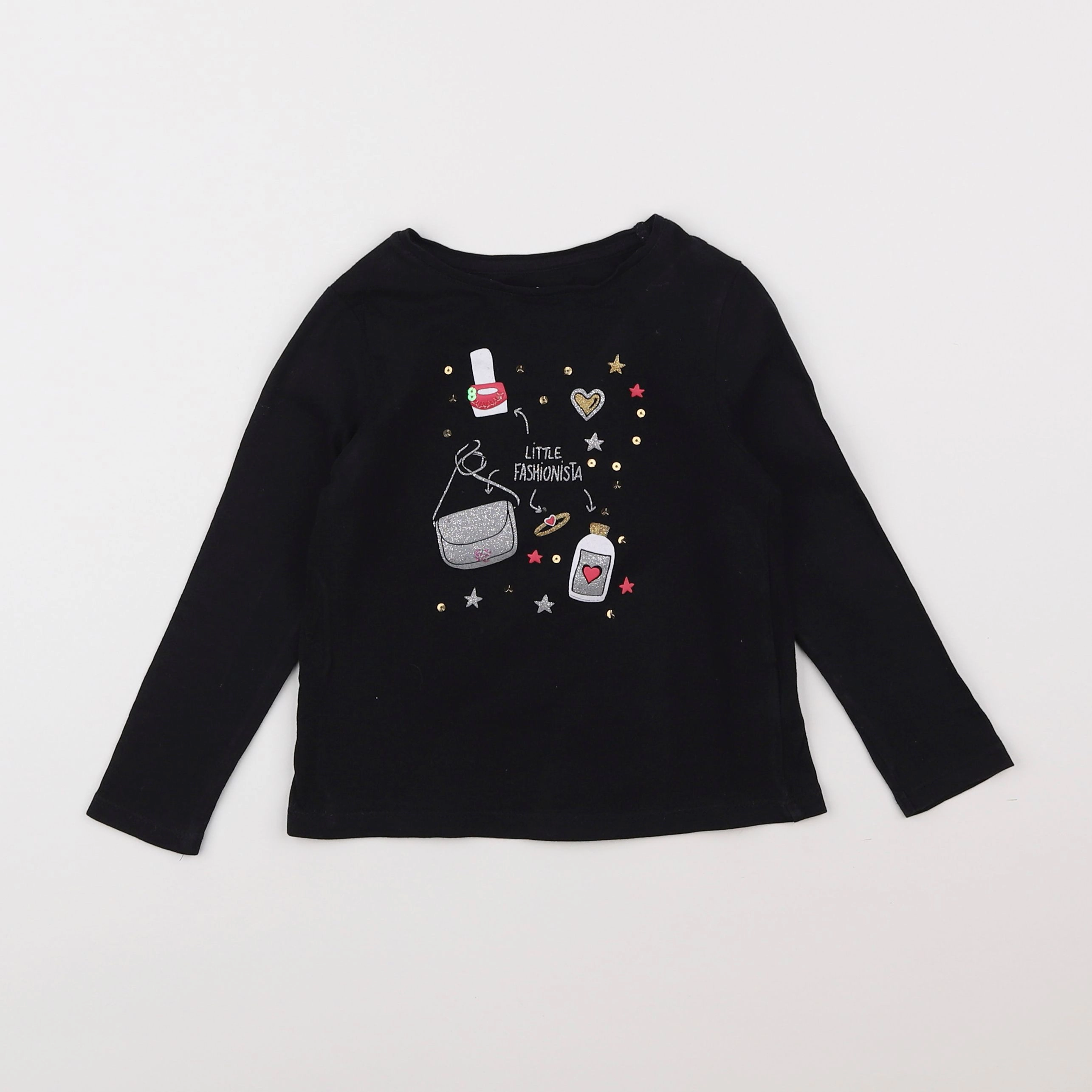 Vertbaudet - tee-shirt noir - 4 ans