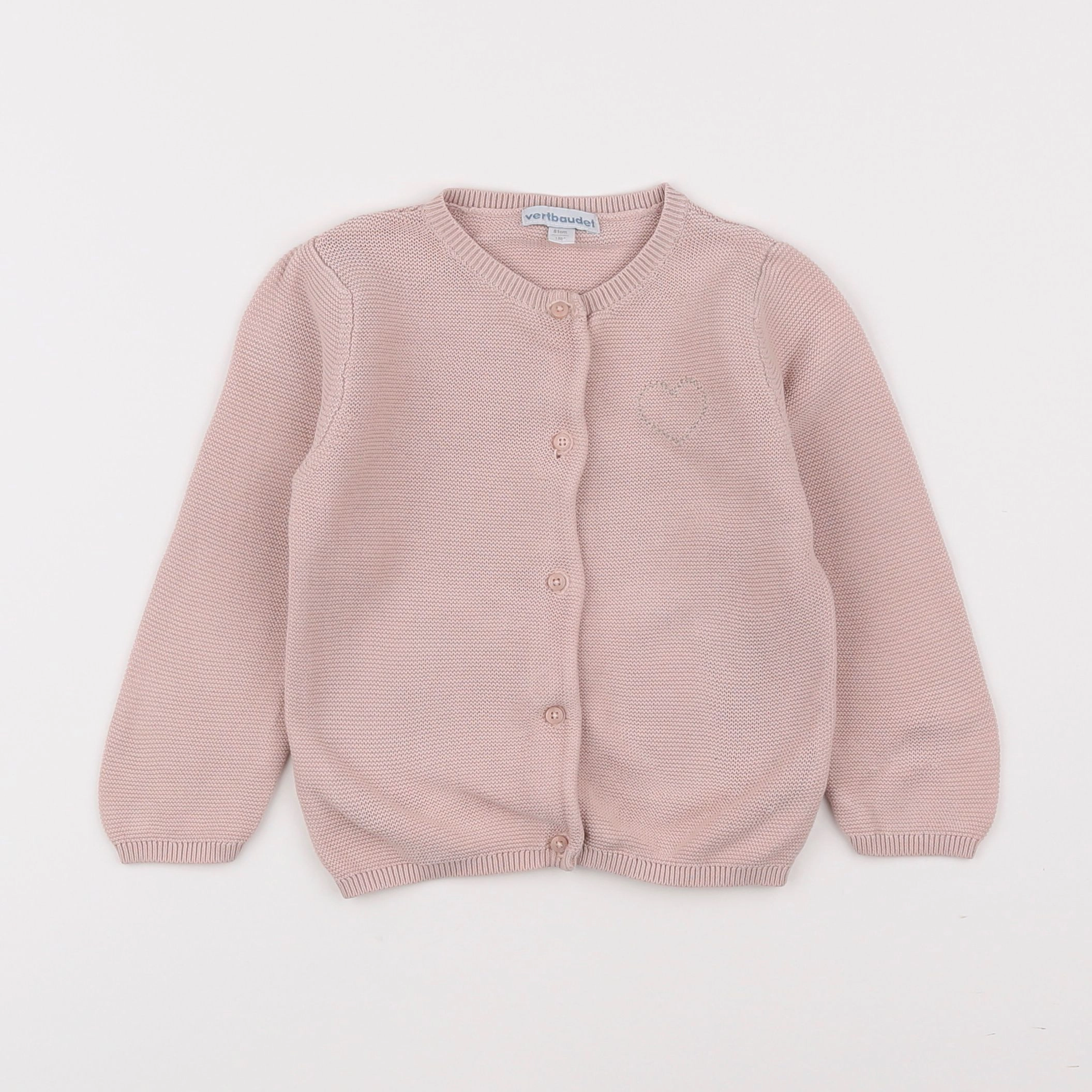 Vertbaudet - gilet rose - 18 mois