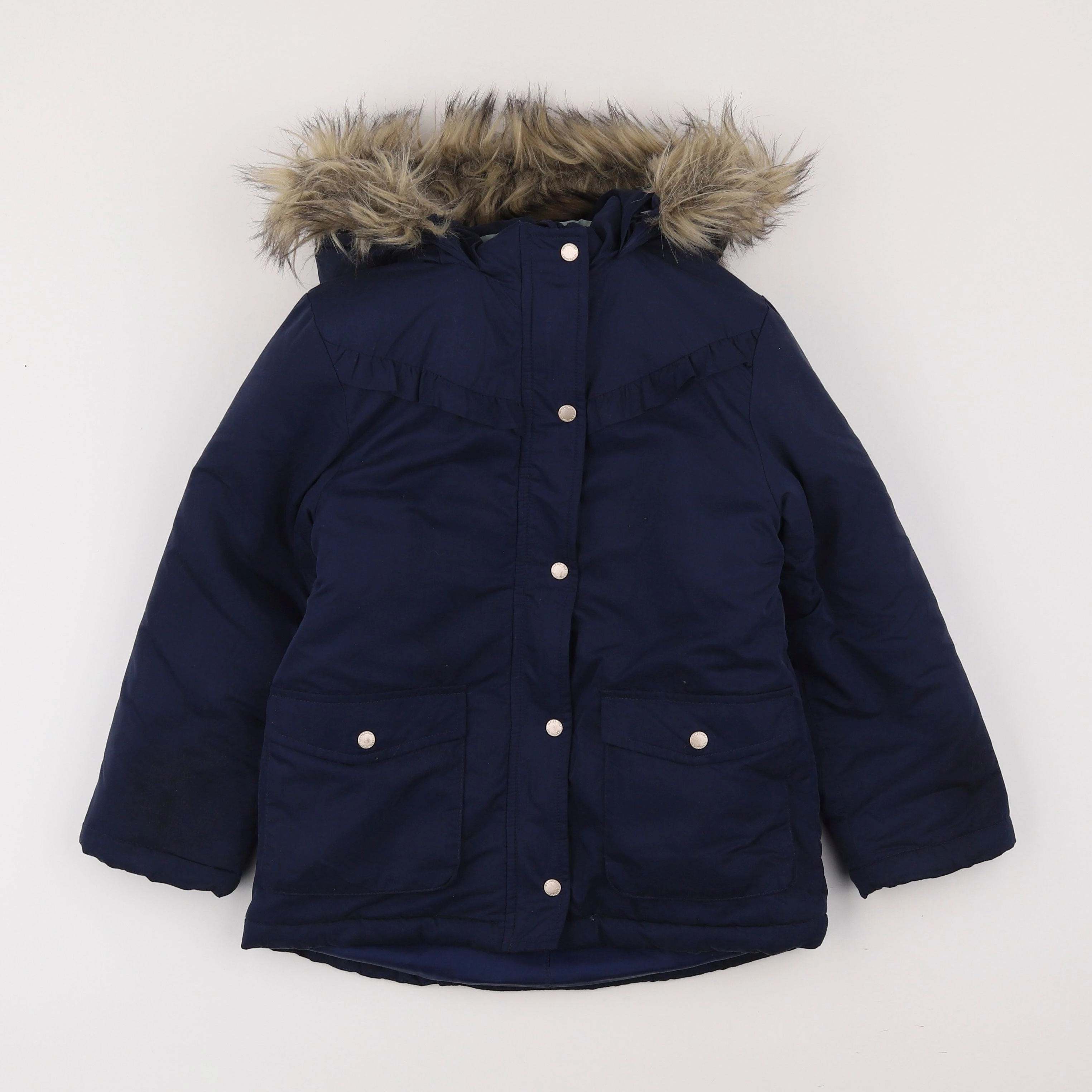 Vertbaudet - manteau doublure amovible bleu - 7 ans