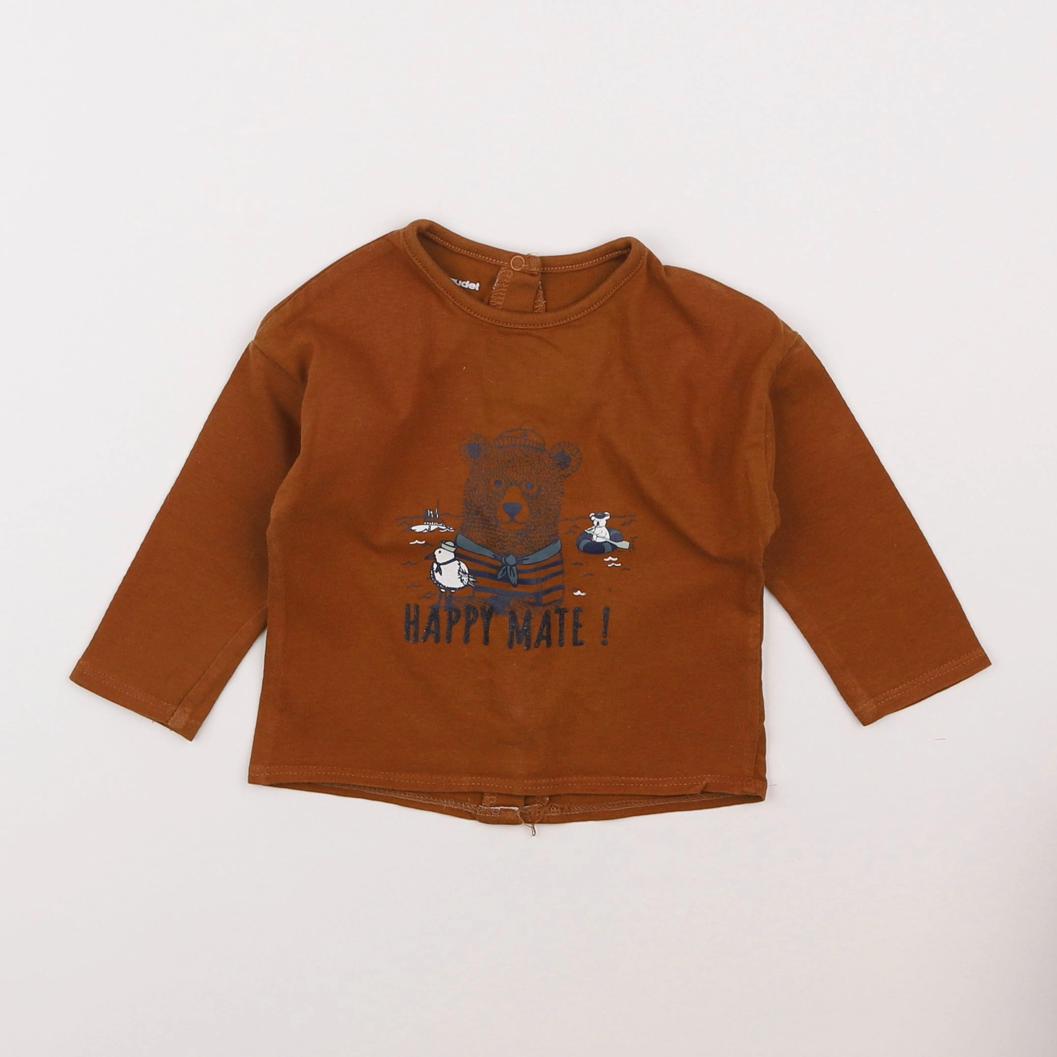 Vertbaudet - tee-shirt marron - 9 mois