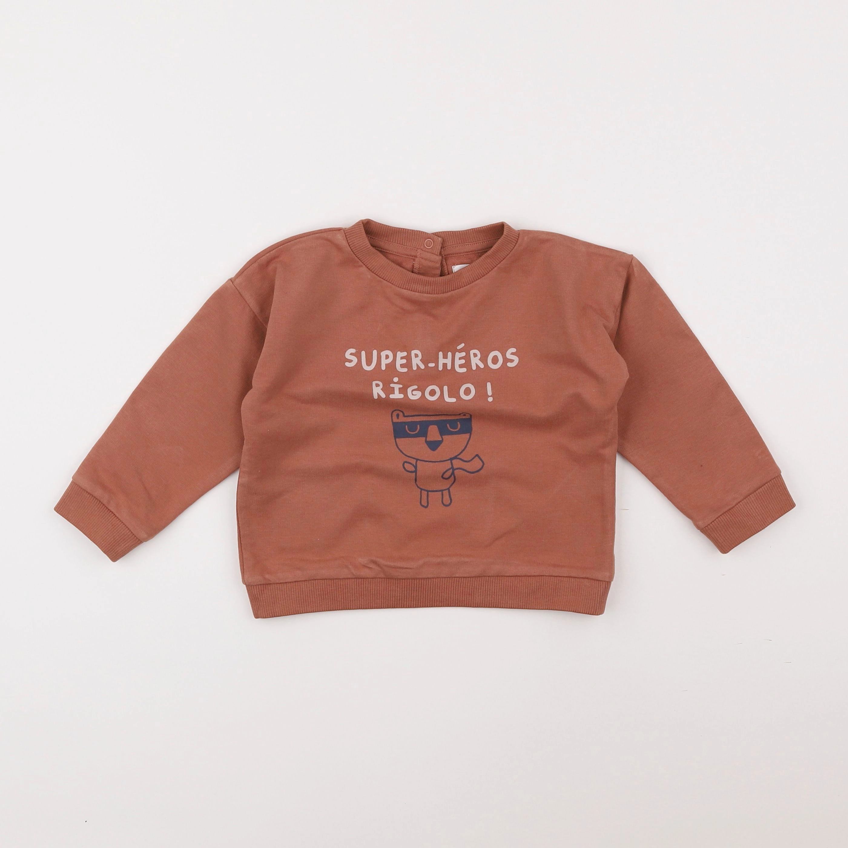 Vertbaudet - sweat marron - 2 ans