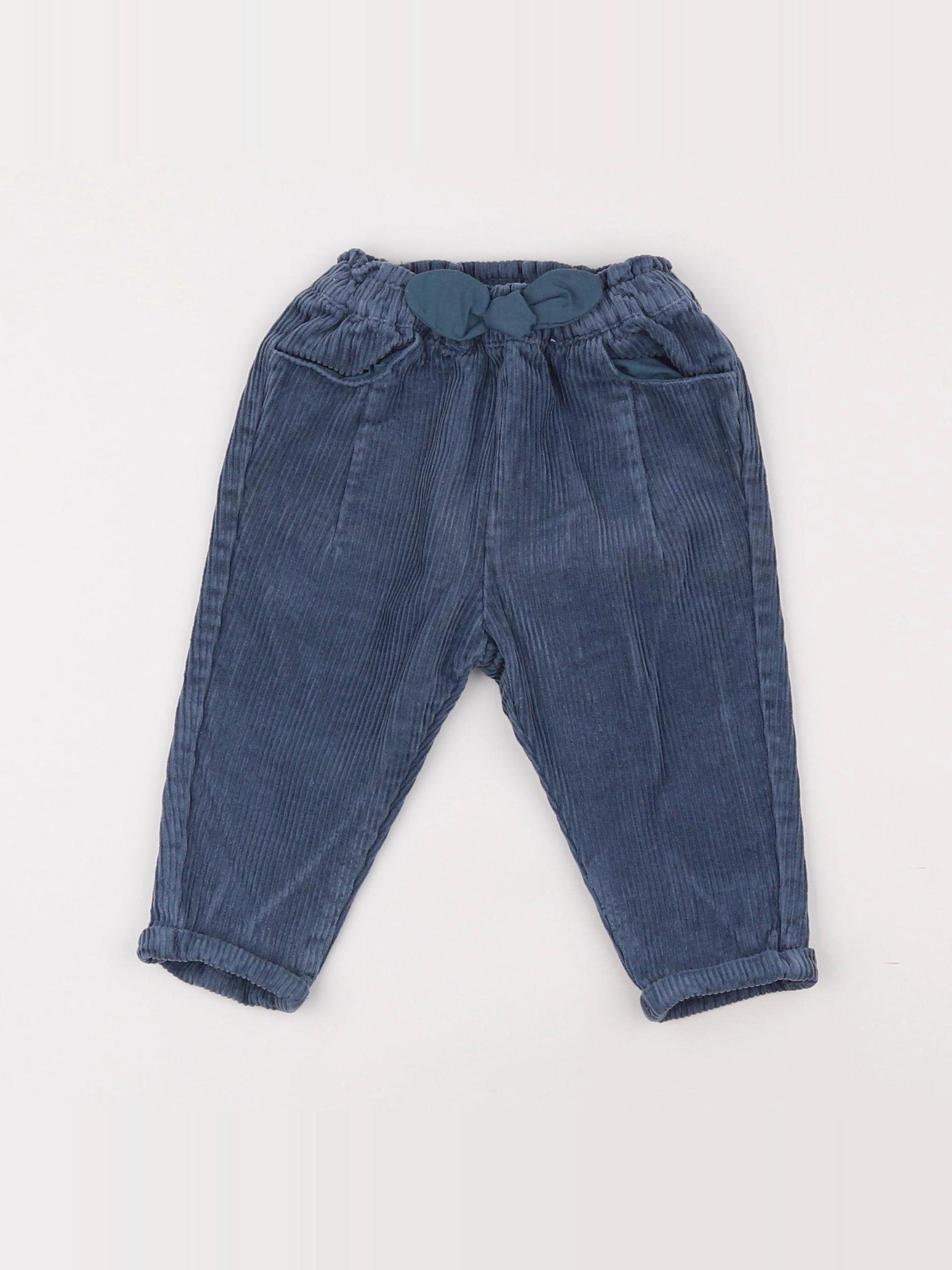 Vertbaudet - pantalon bleu - 9 mois