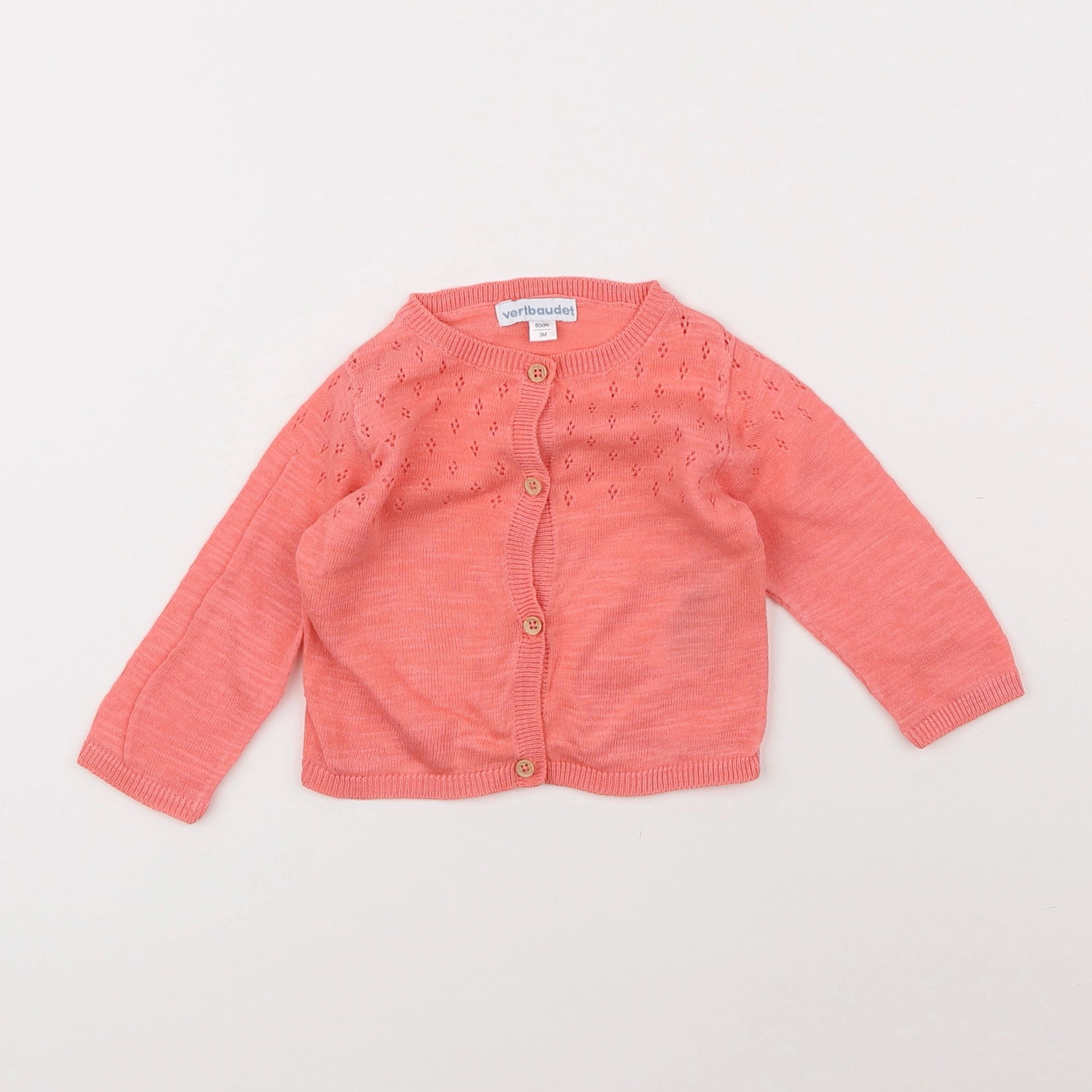 Vertbaudet - gilet rose - 3 mois