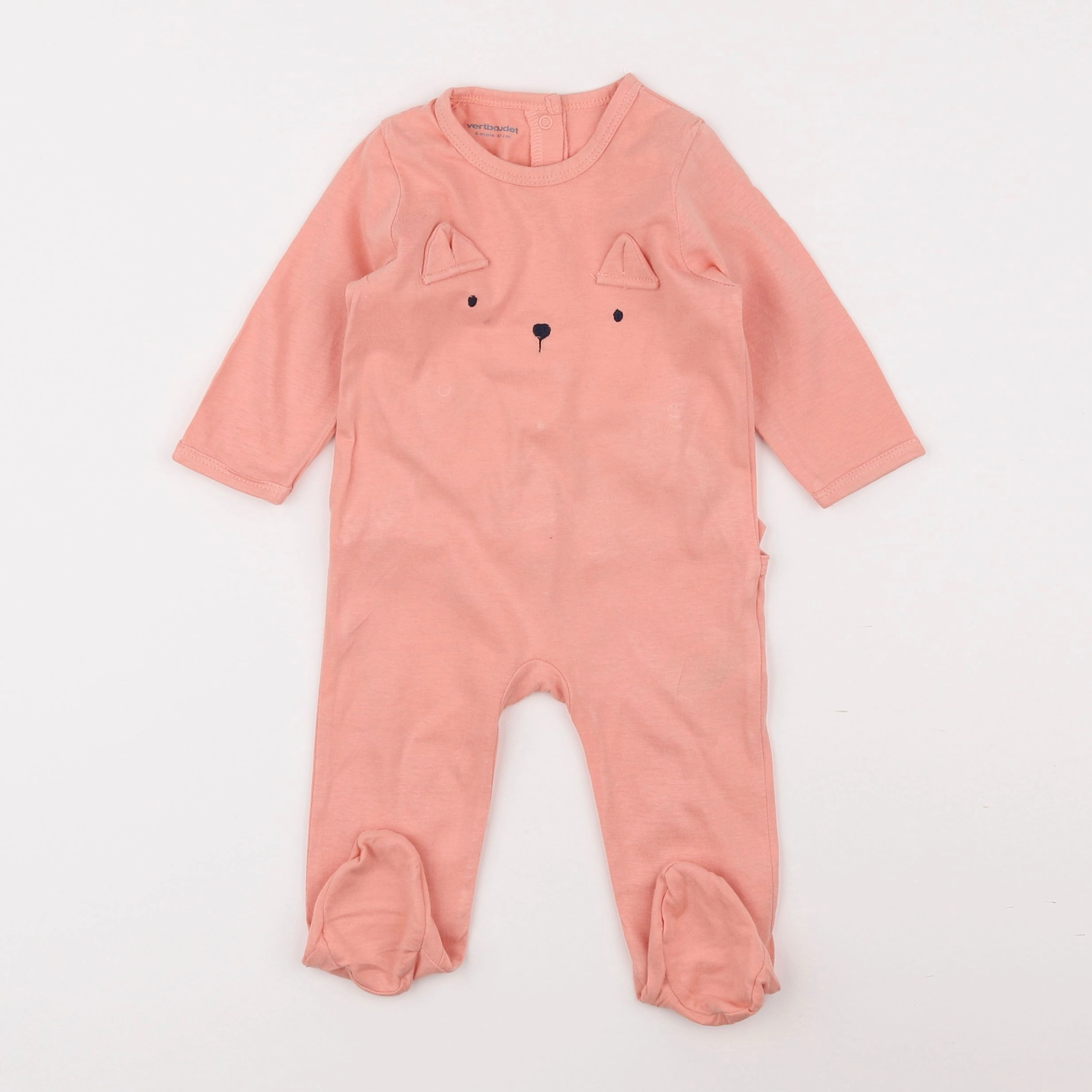 Vertbaudet - pyjama coton rose - 6 mois