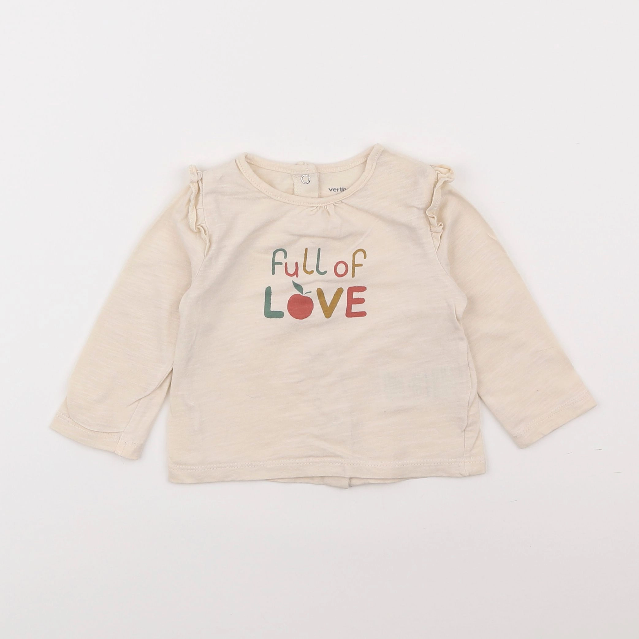 Vertbaudet - tee-shirt beige - 6 mois