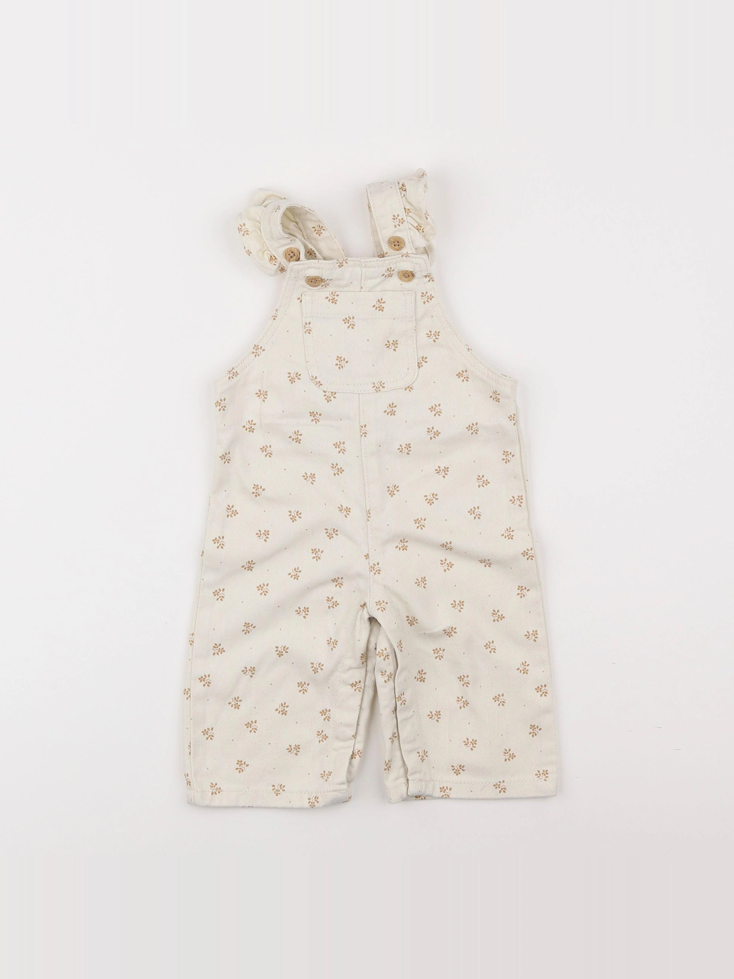 Vertbaudet - salopette beige - 6 mois