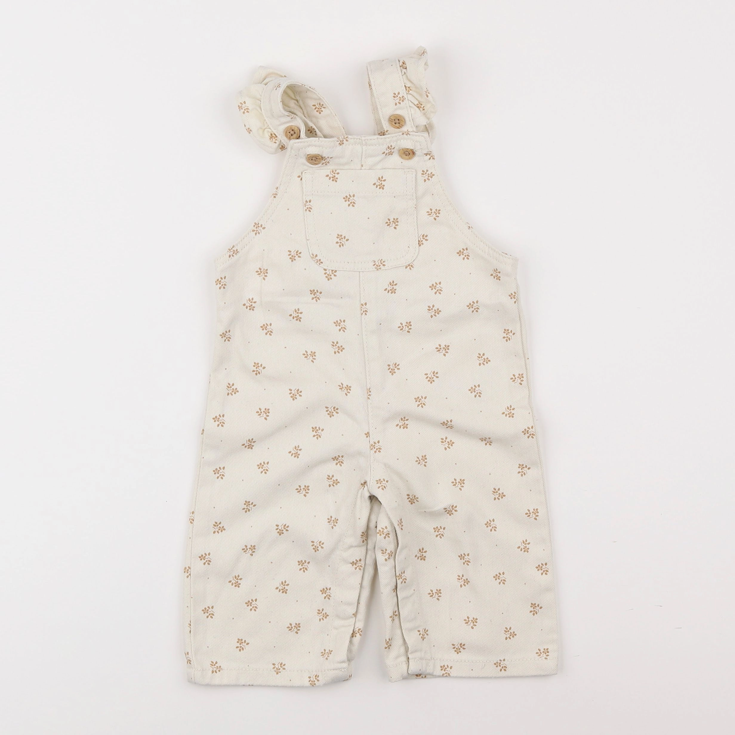 Vertbaudet - salopette beige - 6 mois