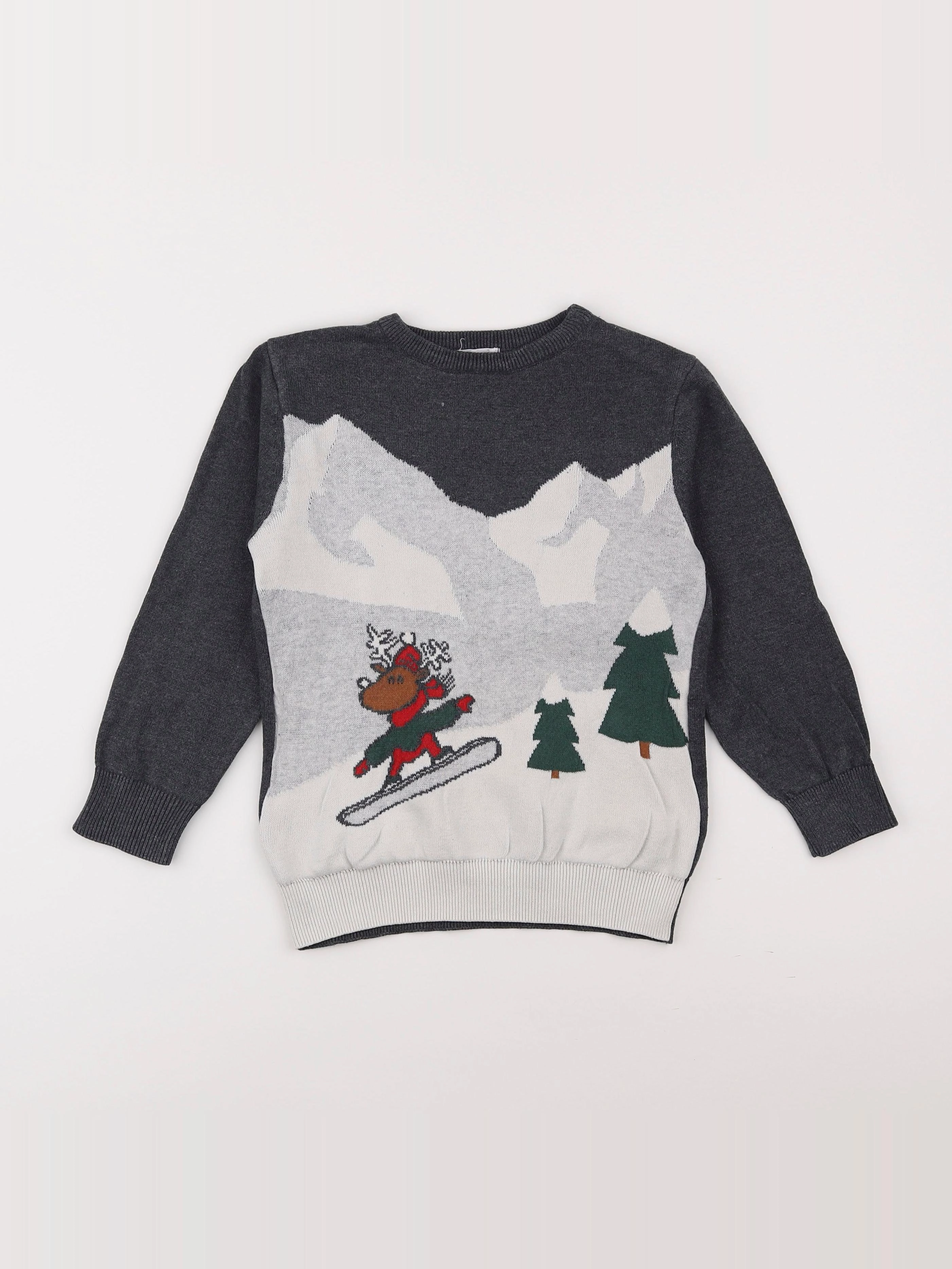 Vertbaudet - pull gris - 6 ans