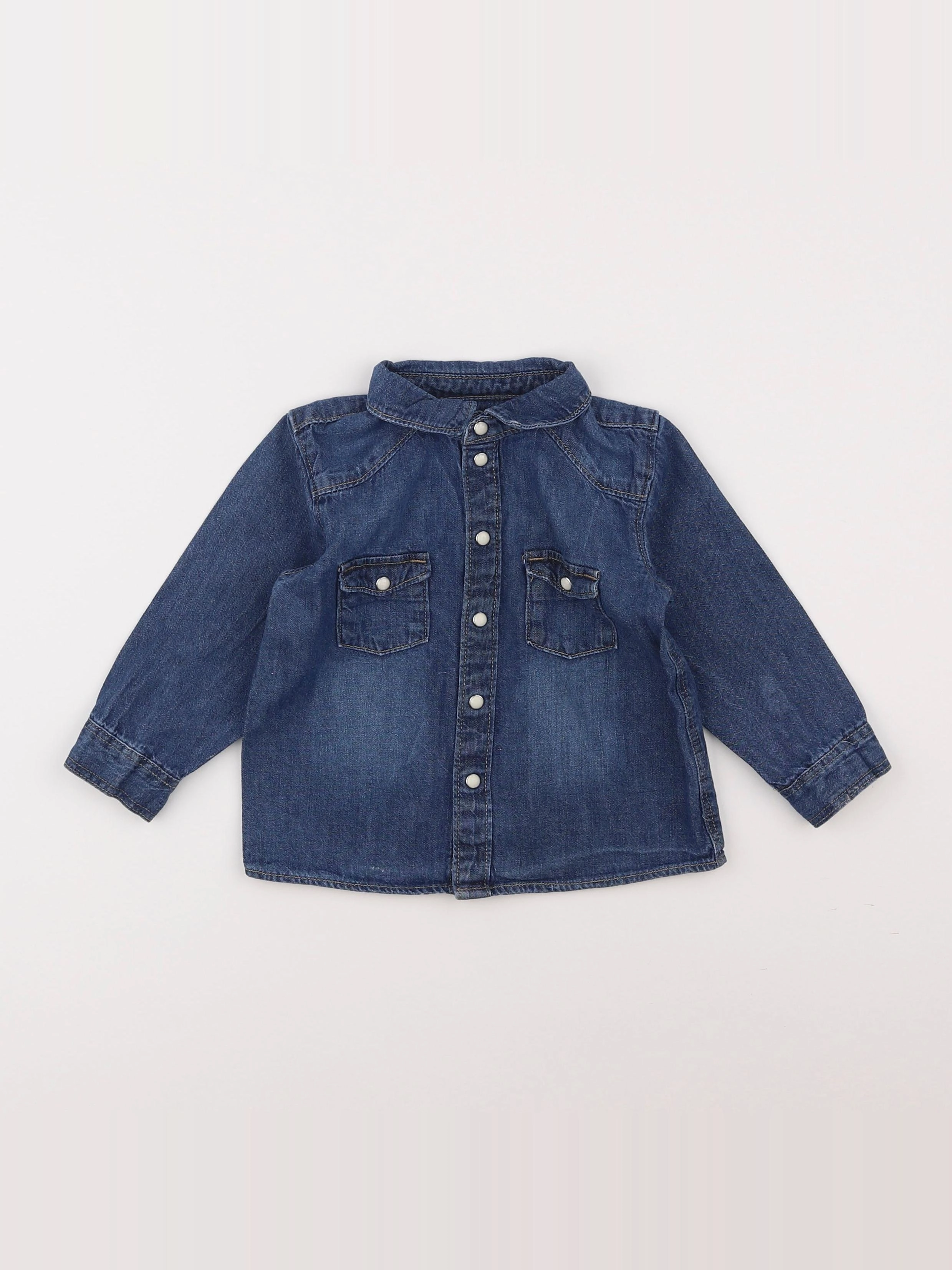 H&M - chemise bleu - 9/12 mois