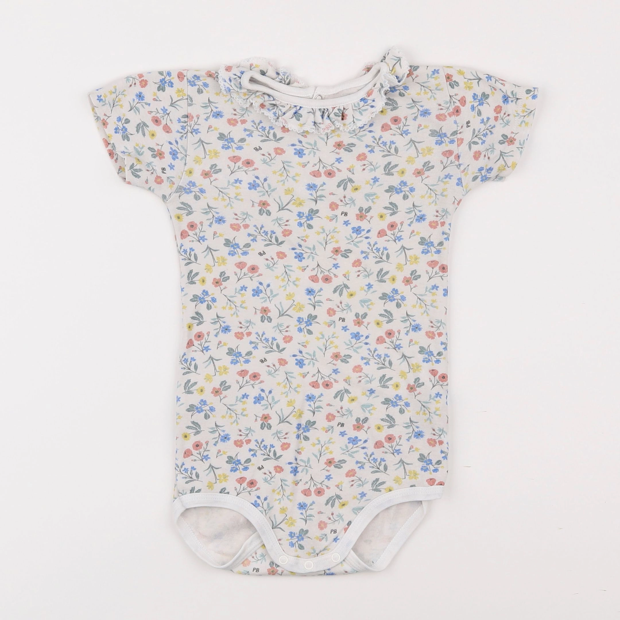 Petit Bateau - body à col blanc - 3 ans