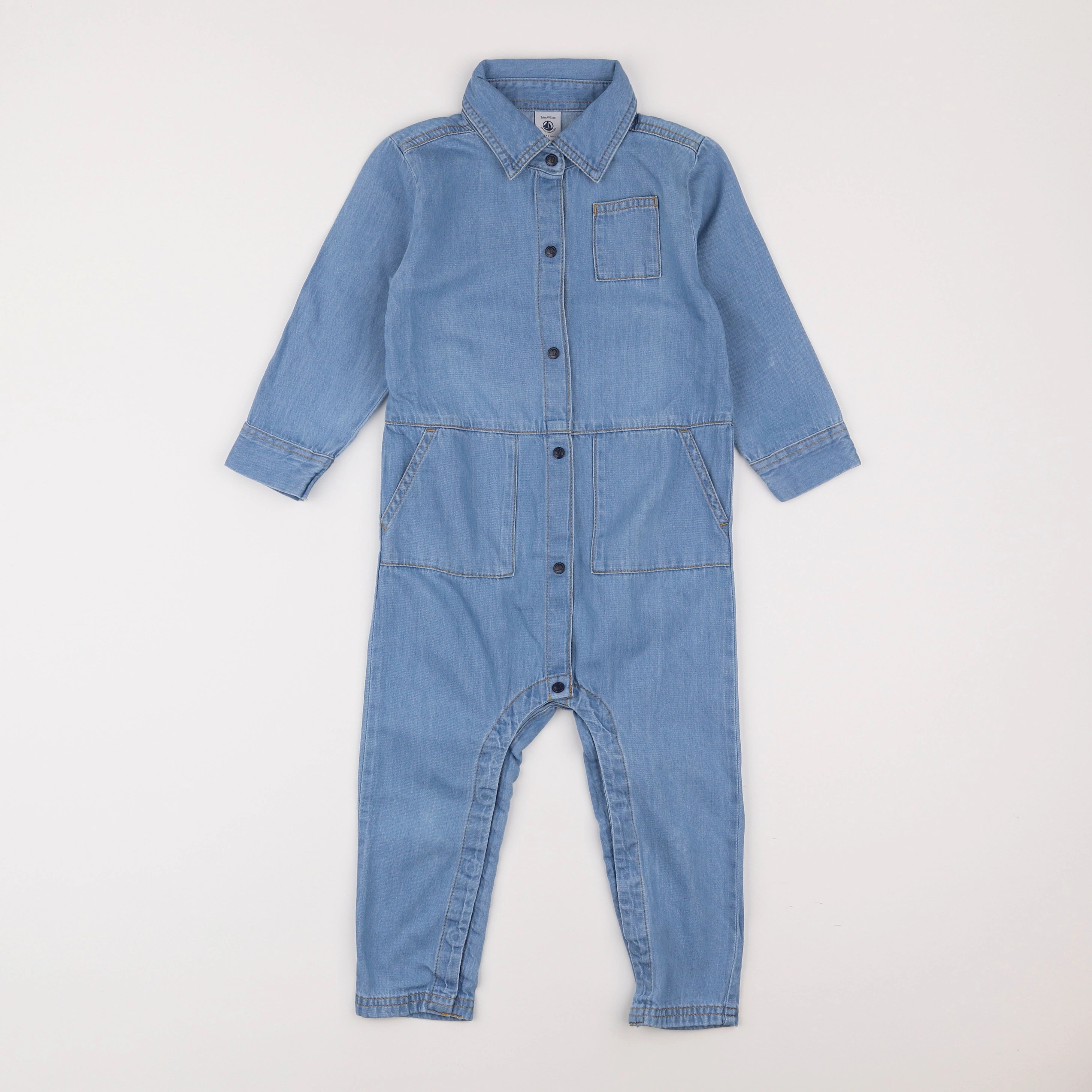 Petit Bateau - combinaison bleu - 3 ans