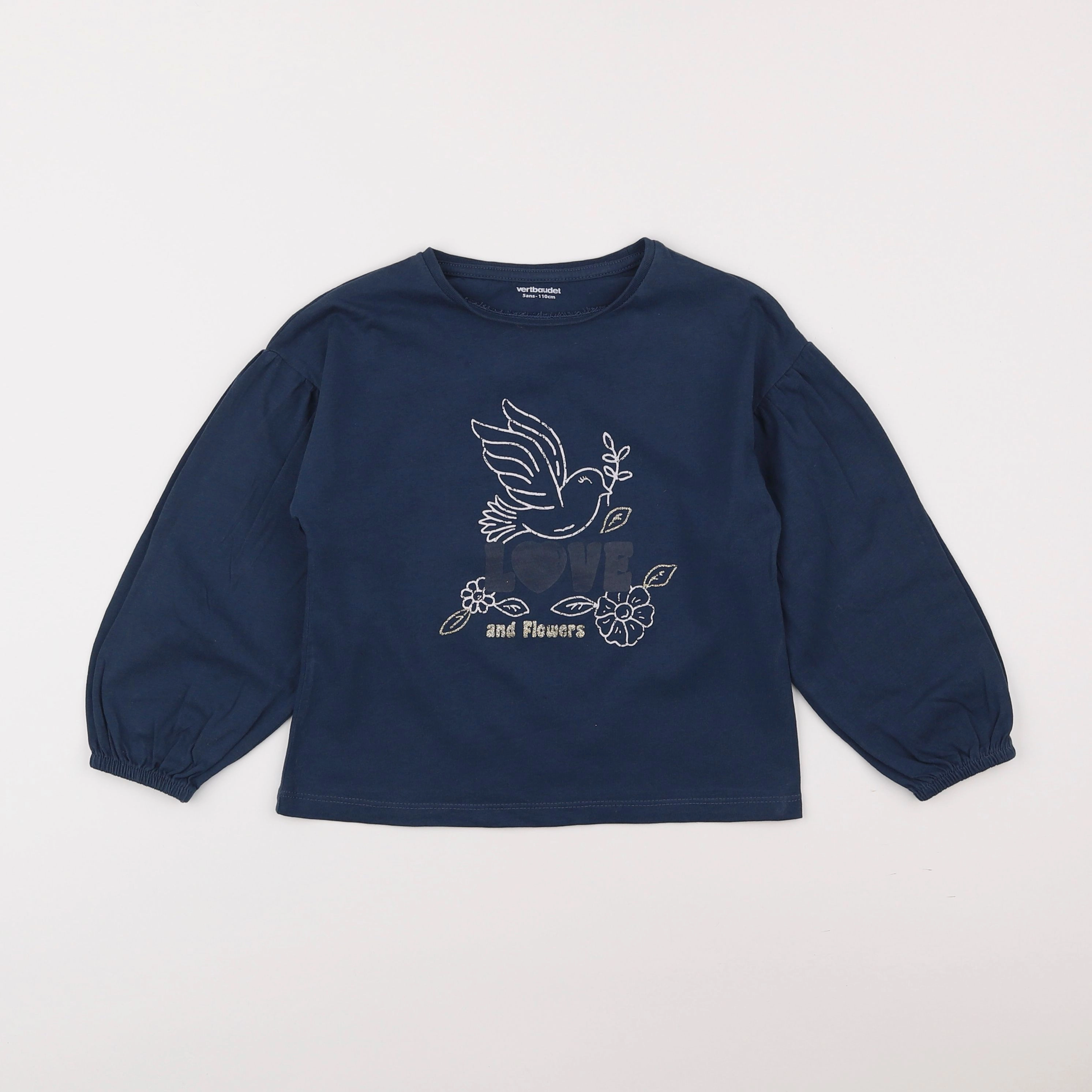 Vertbaudet - tee-shirt bleu - 5 ans