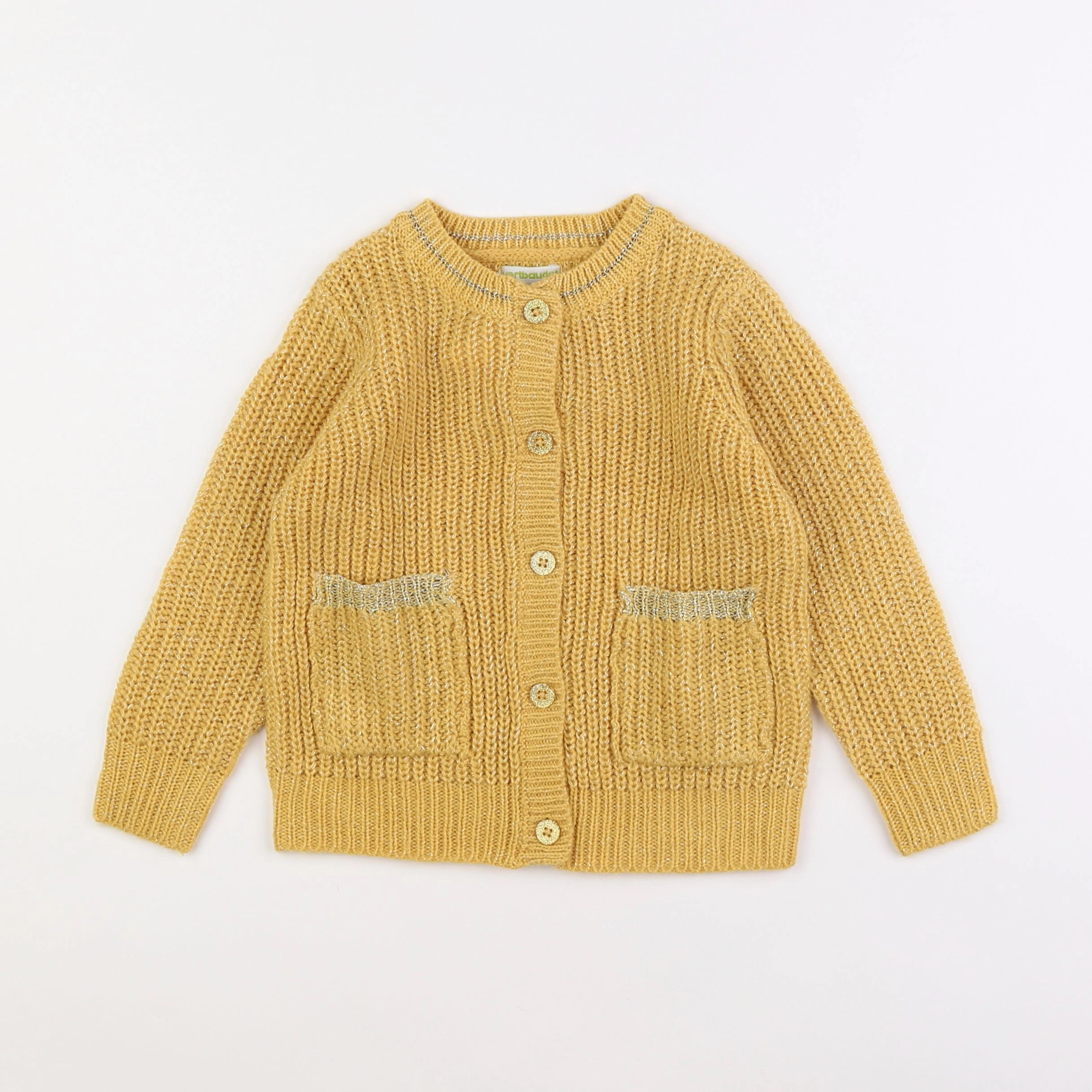 Vertbaudet - gilet jaune, or - 4 ans