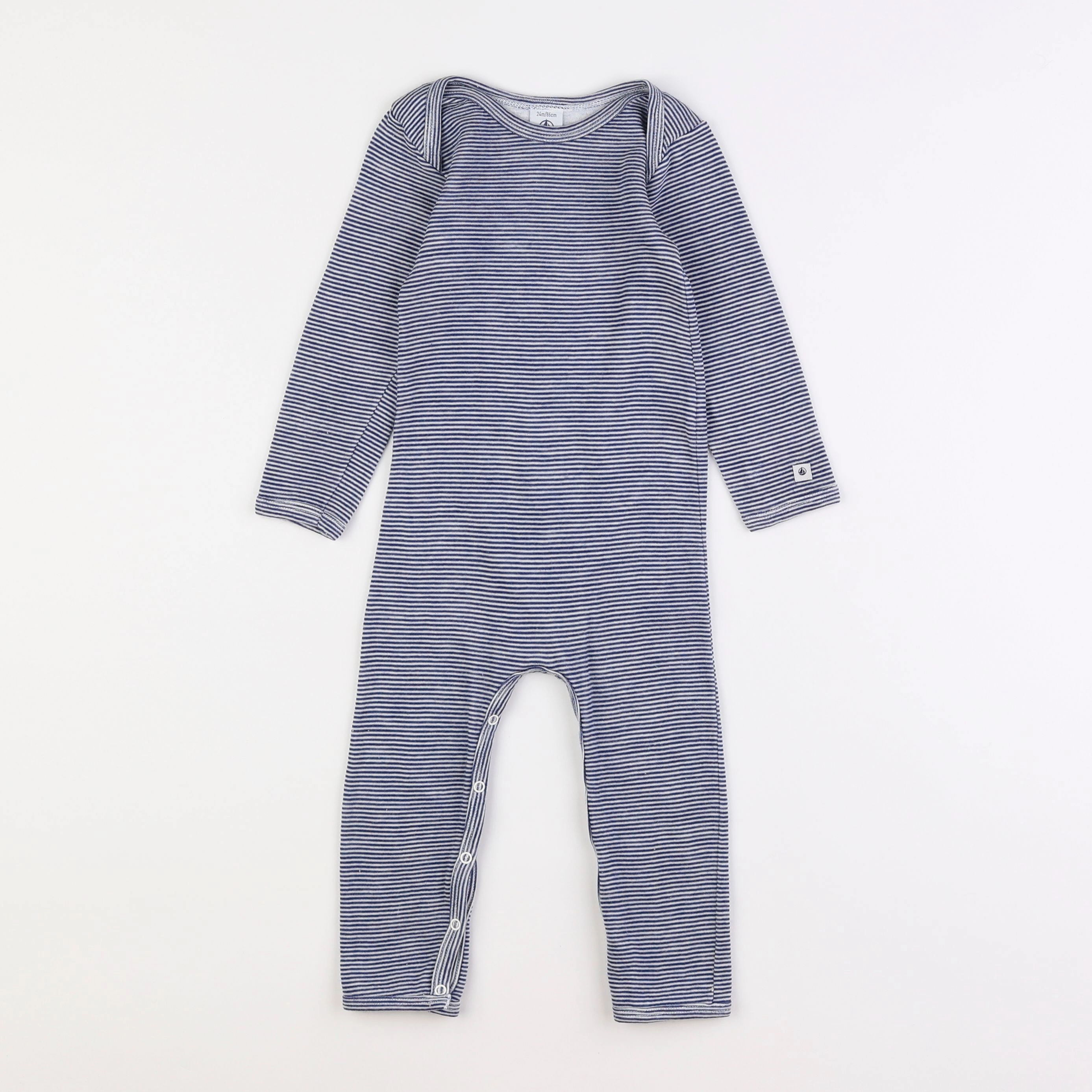 Petit Bateau - pyjama coton bleu - 2 ans