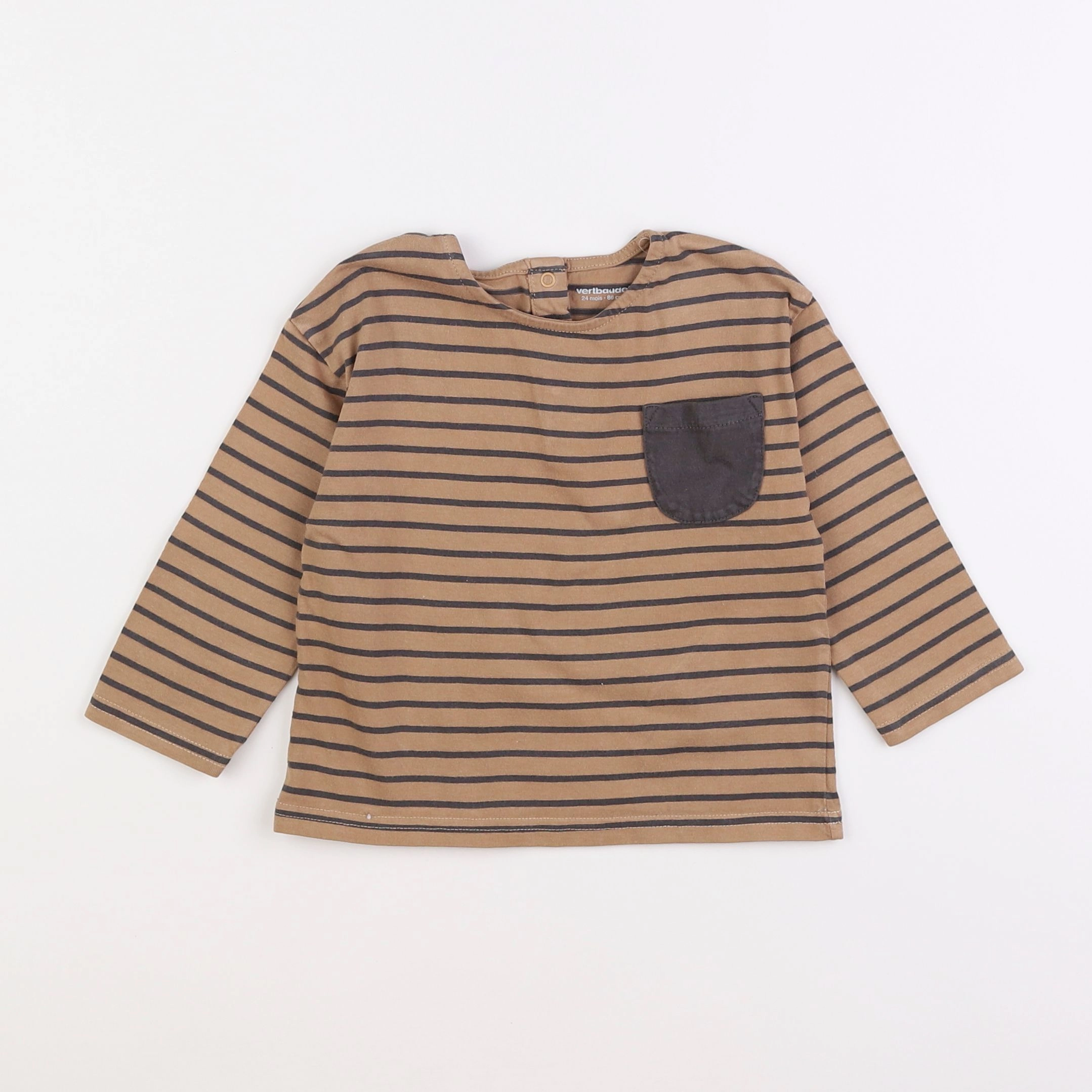 Vertbaudet - tee-shirt marron - 2 ans