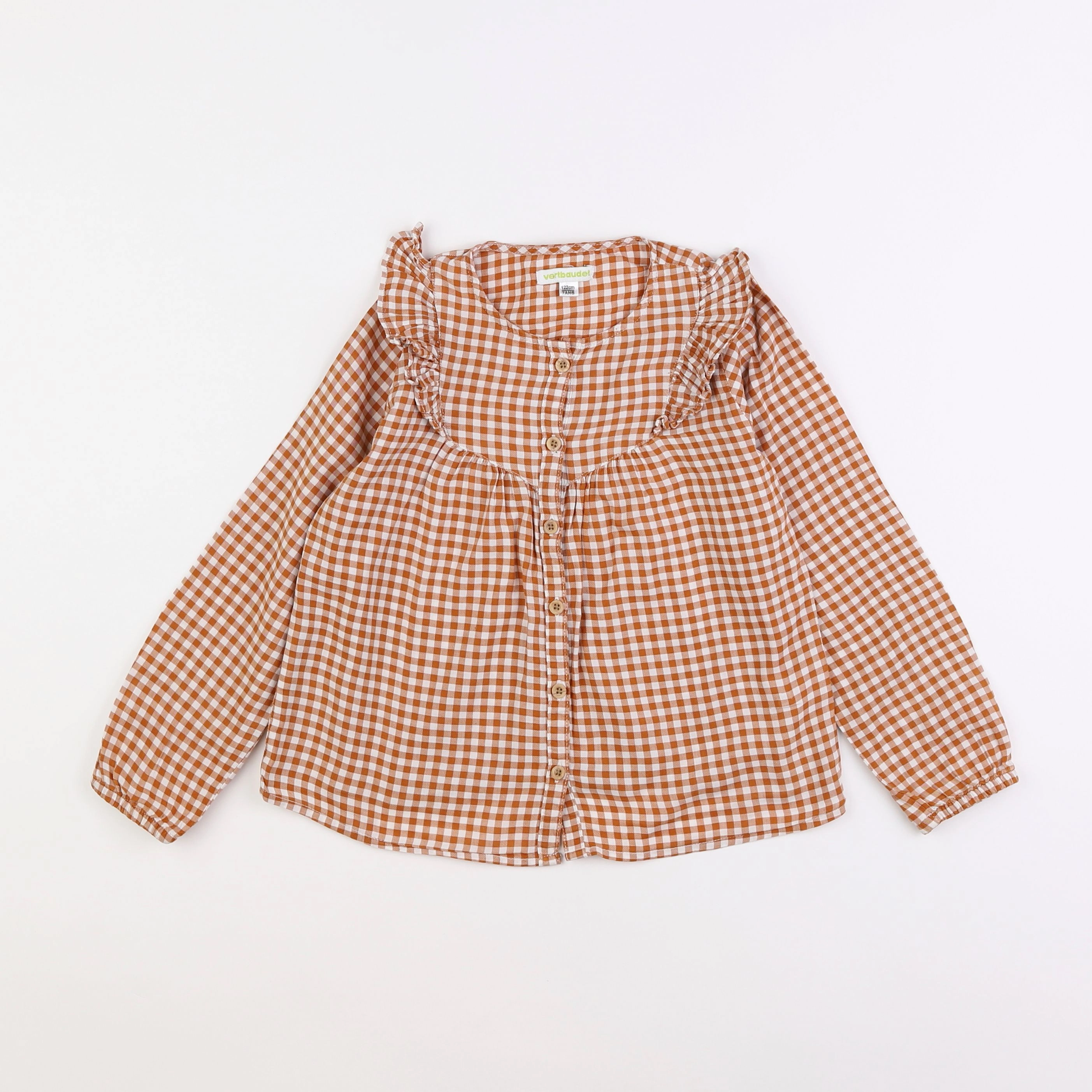 Vertbaudet - blouse marron - 7 ans