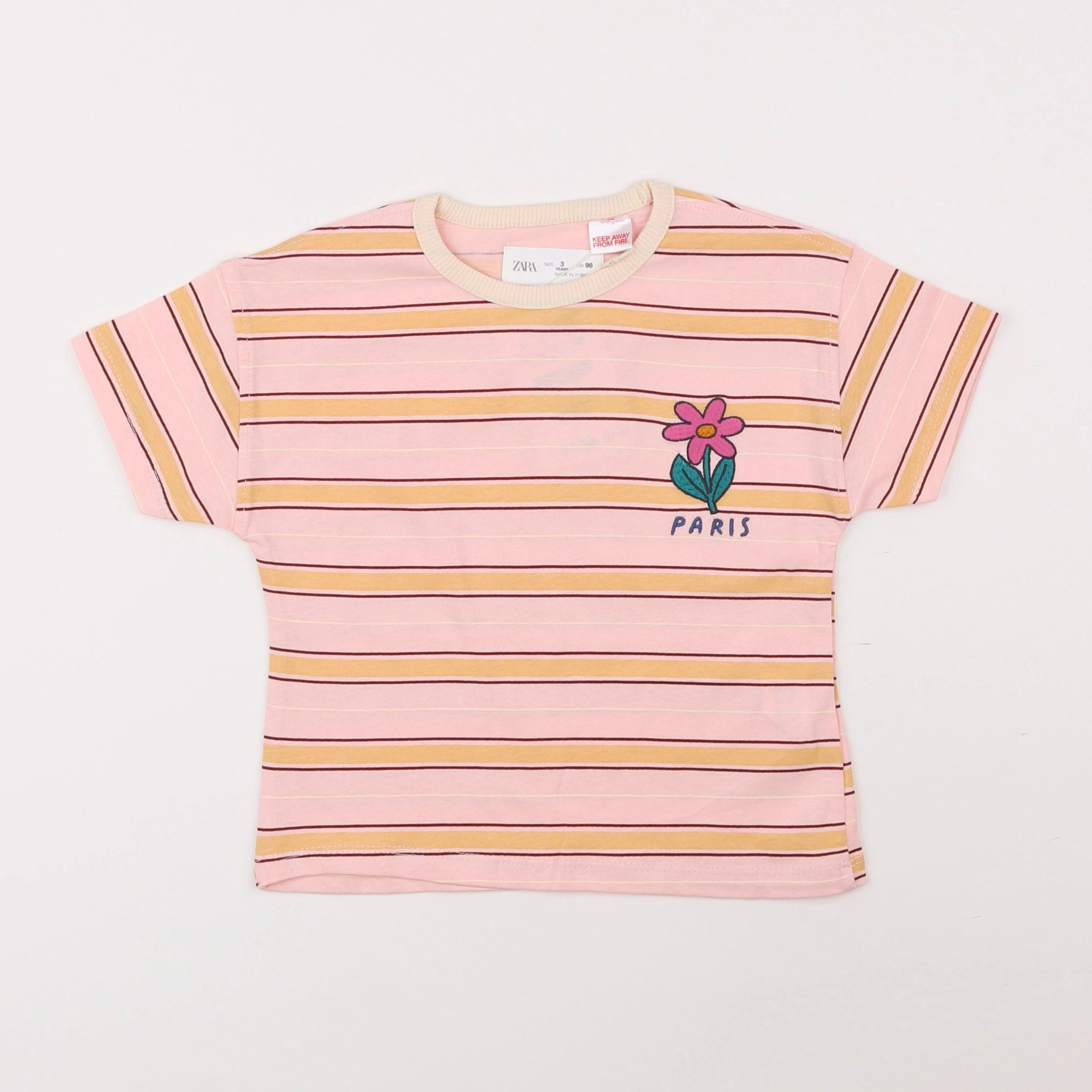 Zara - tee-shirt rose - 3 ans