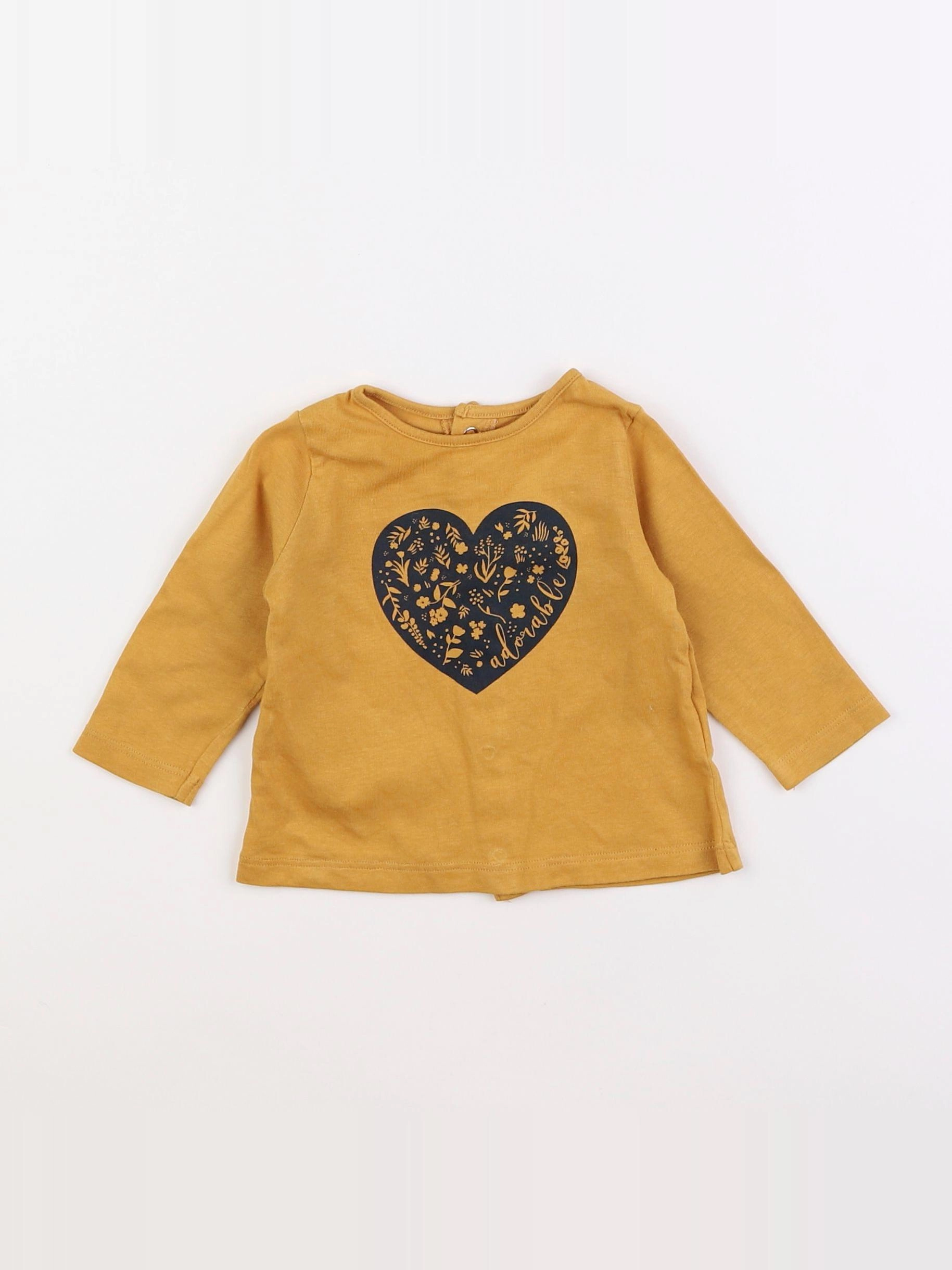 Vertbaudet - tee-shirt jaune - 3 mois