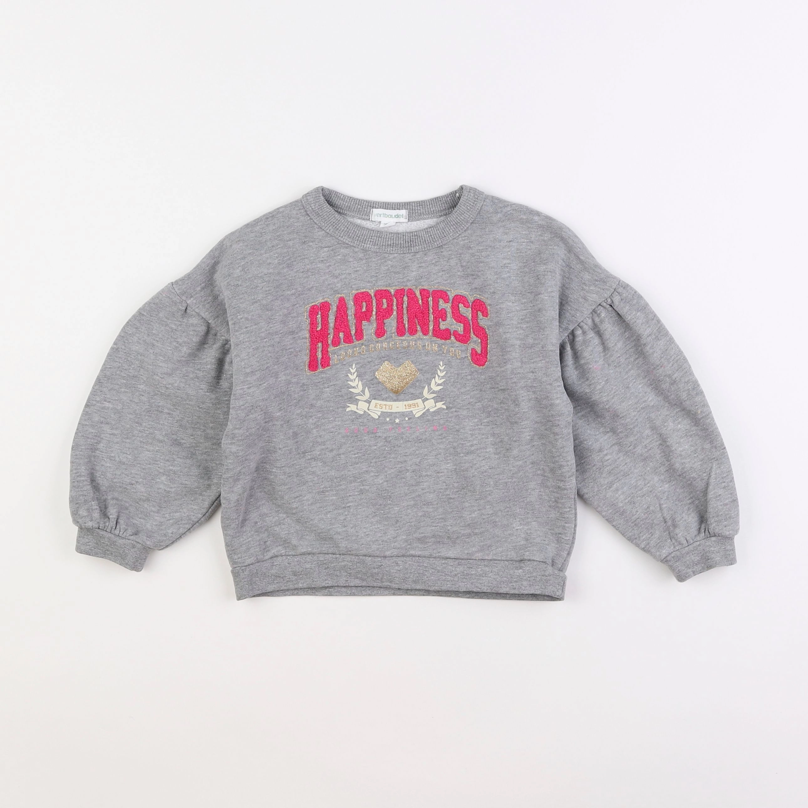 Vertbaudet - sweat gris - 4 ans