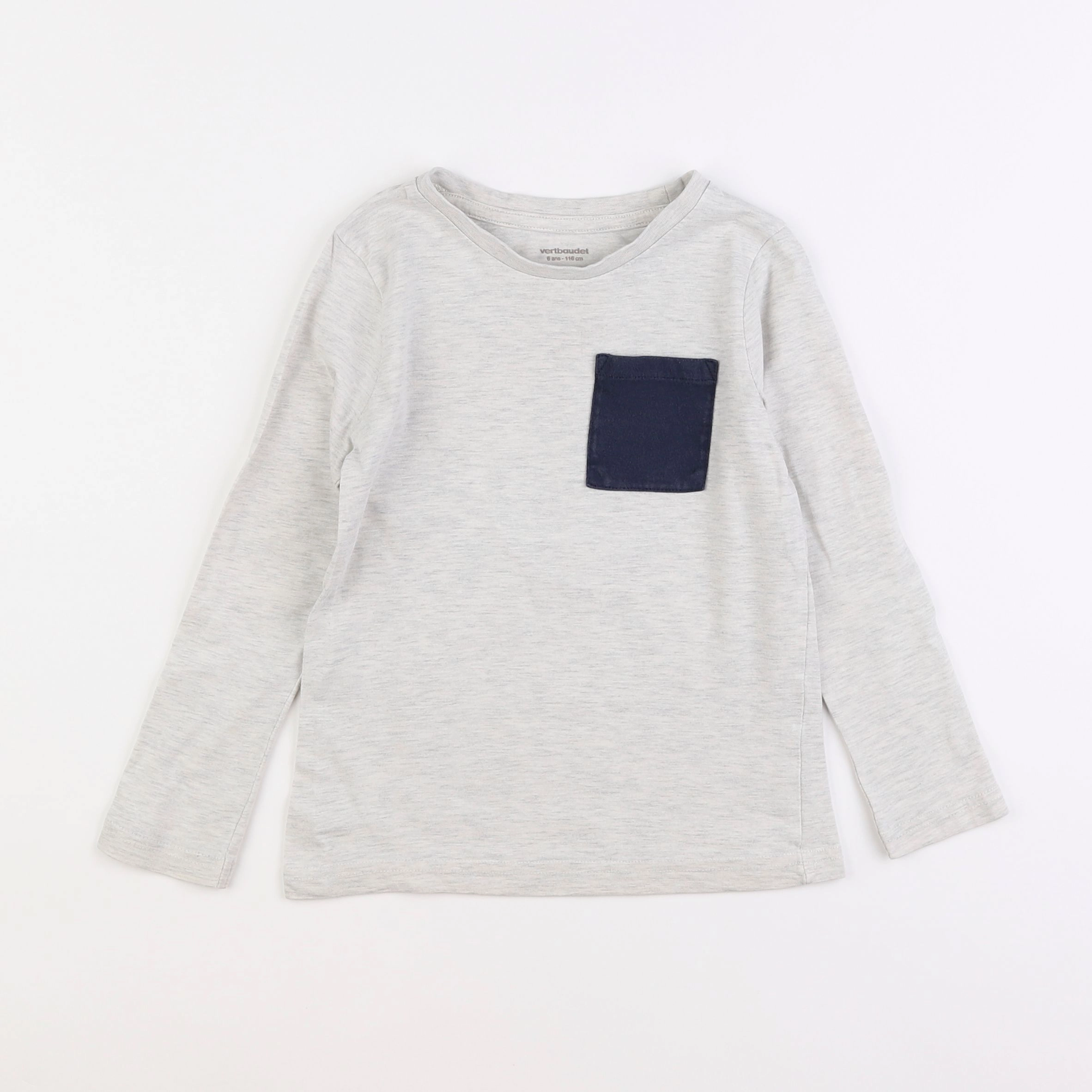 Vertbaudet - tee-shirt gris - 6 ans