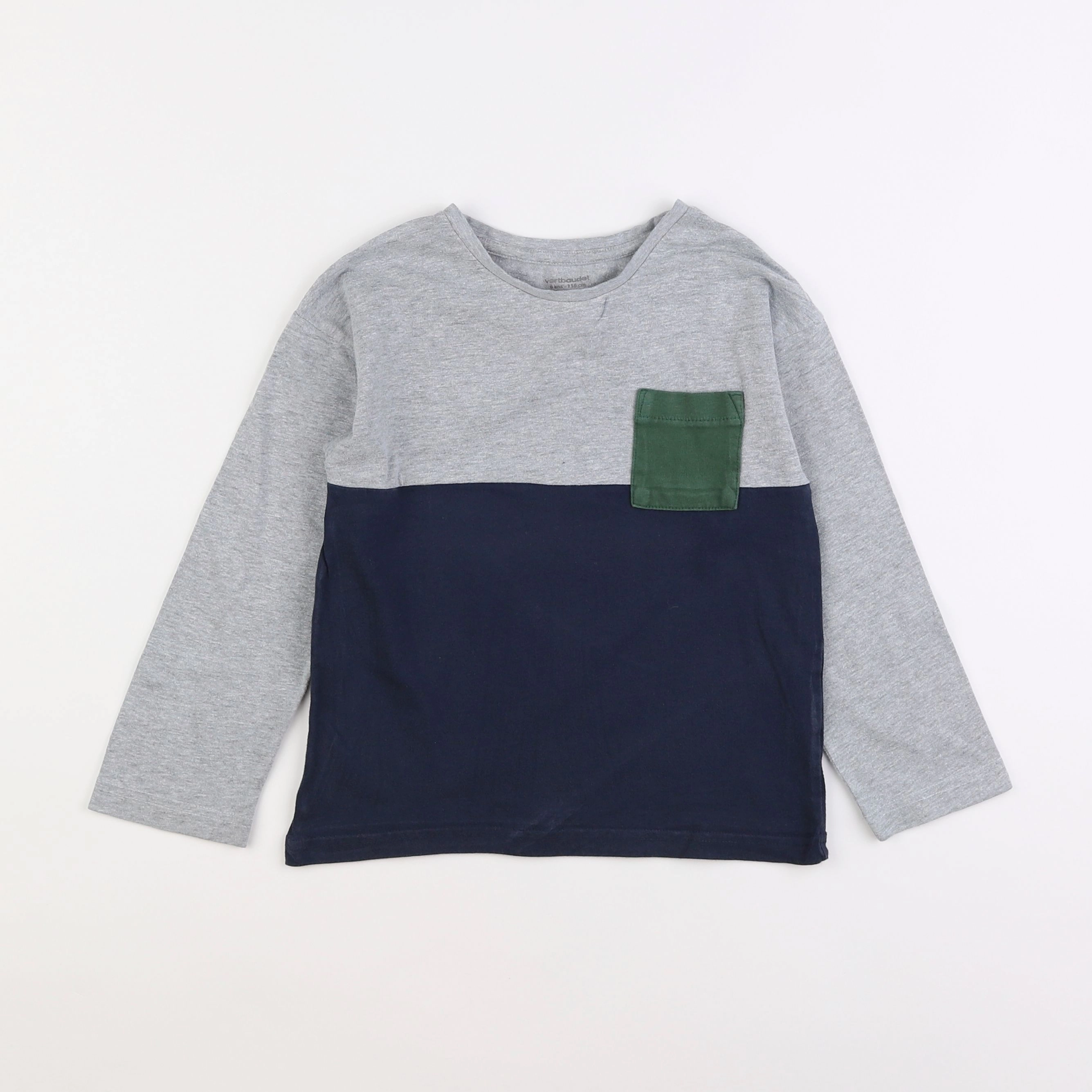 Vertbaudet - tee-shirt gris - 6 ans