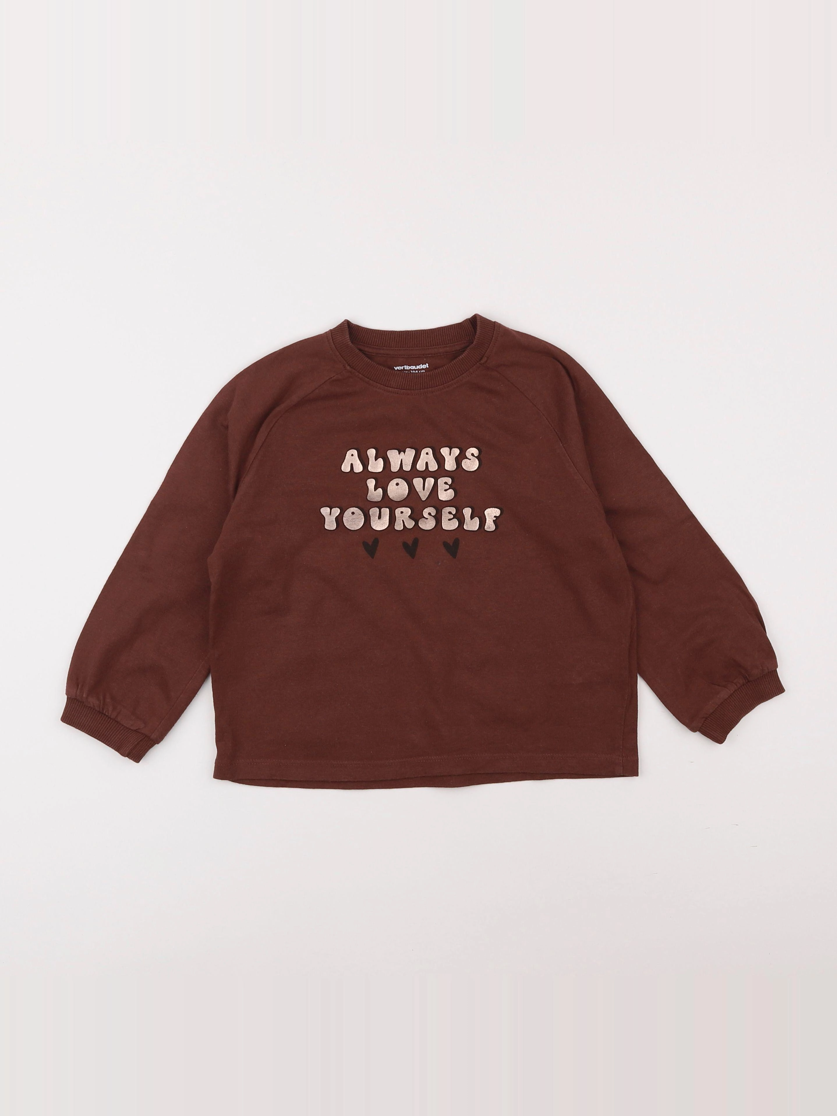 Vertbaudet - tee-shirt marron - 4 ans