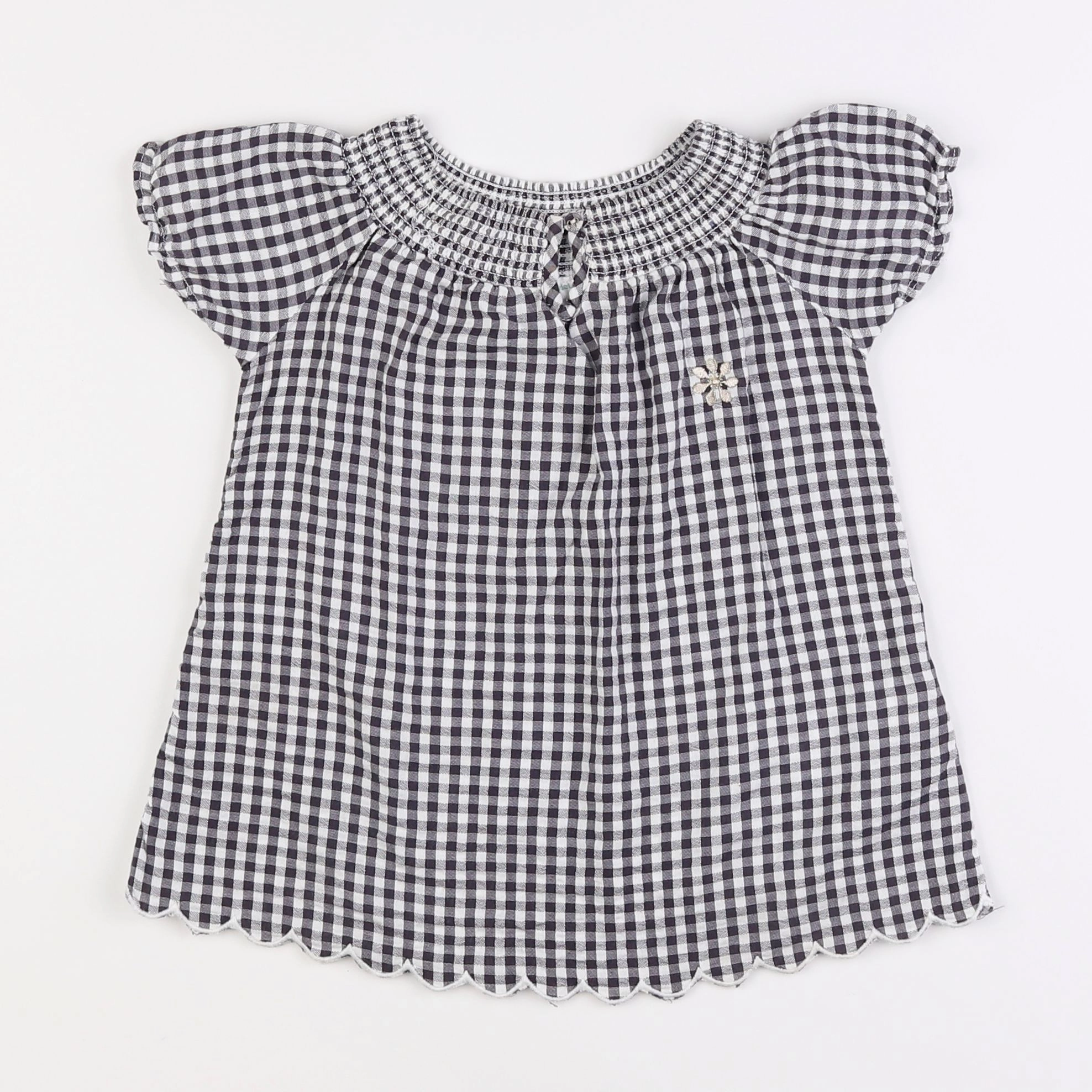 Vertbaudet - blouse noir, blanc - 12 mois