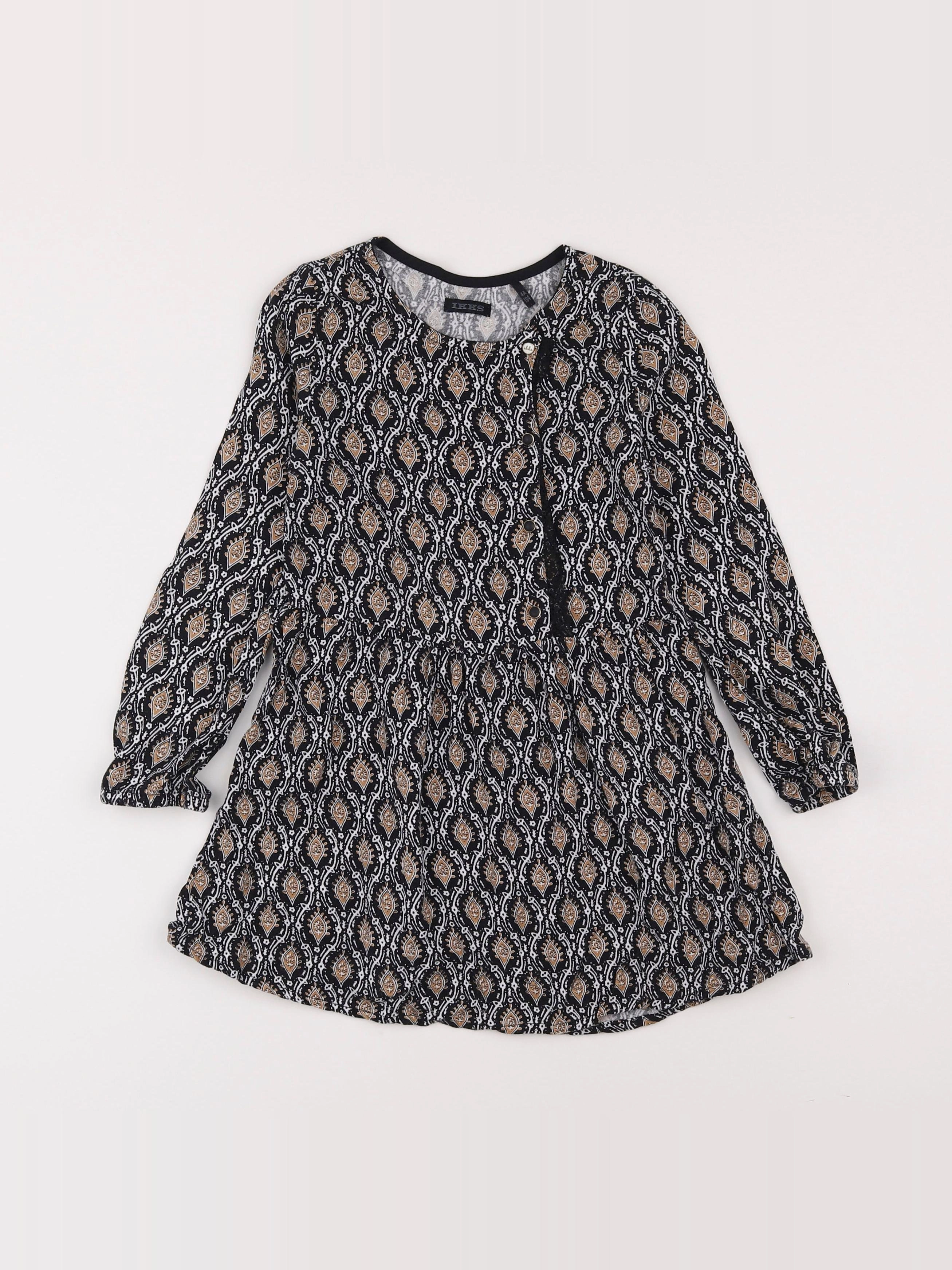 IKKS - robe marron, noir - 4 ans