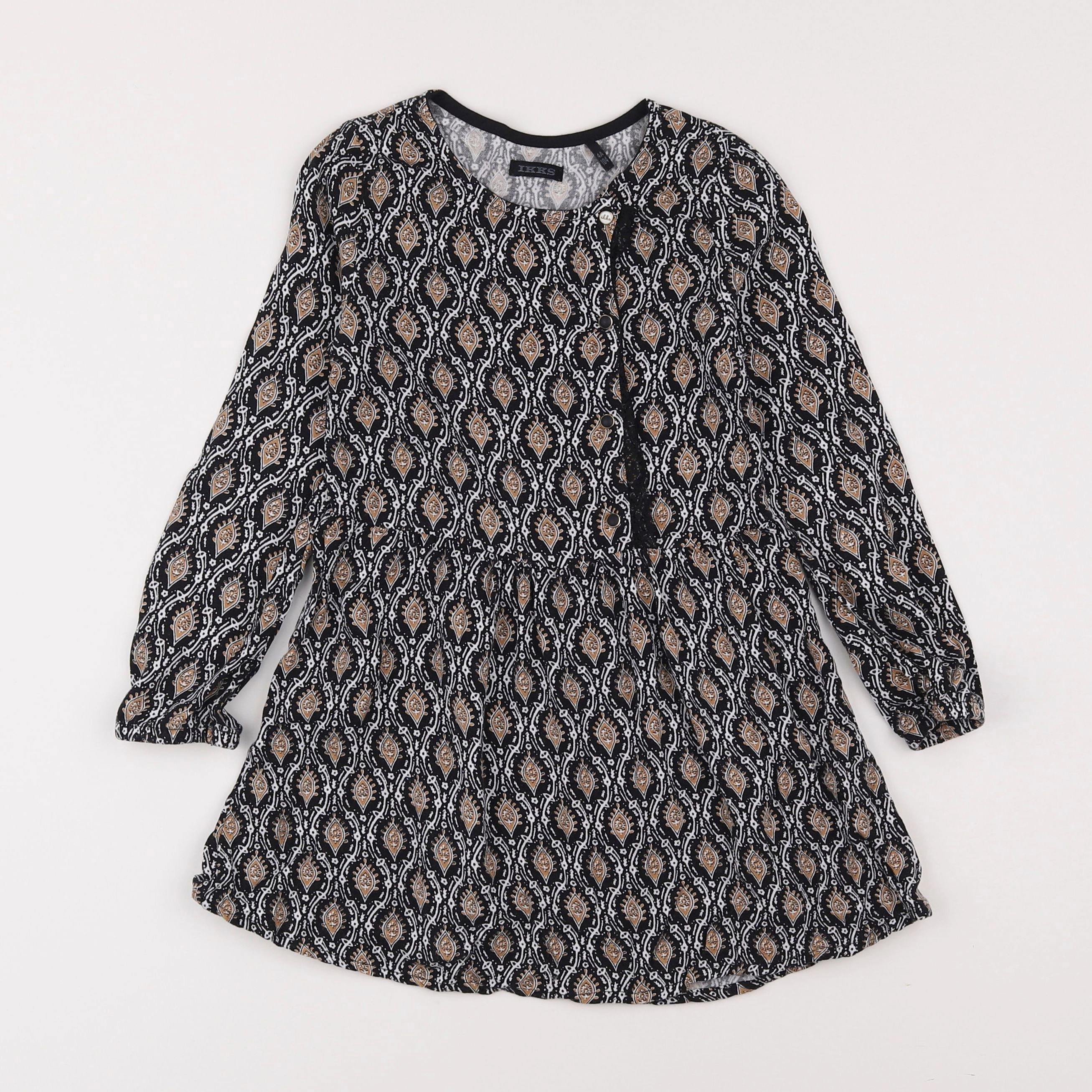 IKKS - robe marron, noir - 4 ans