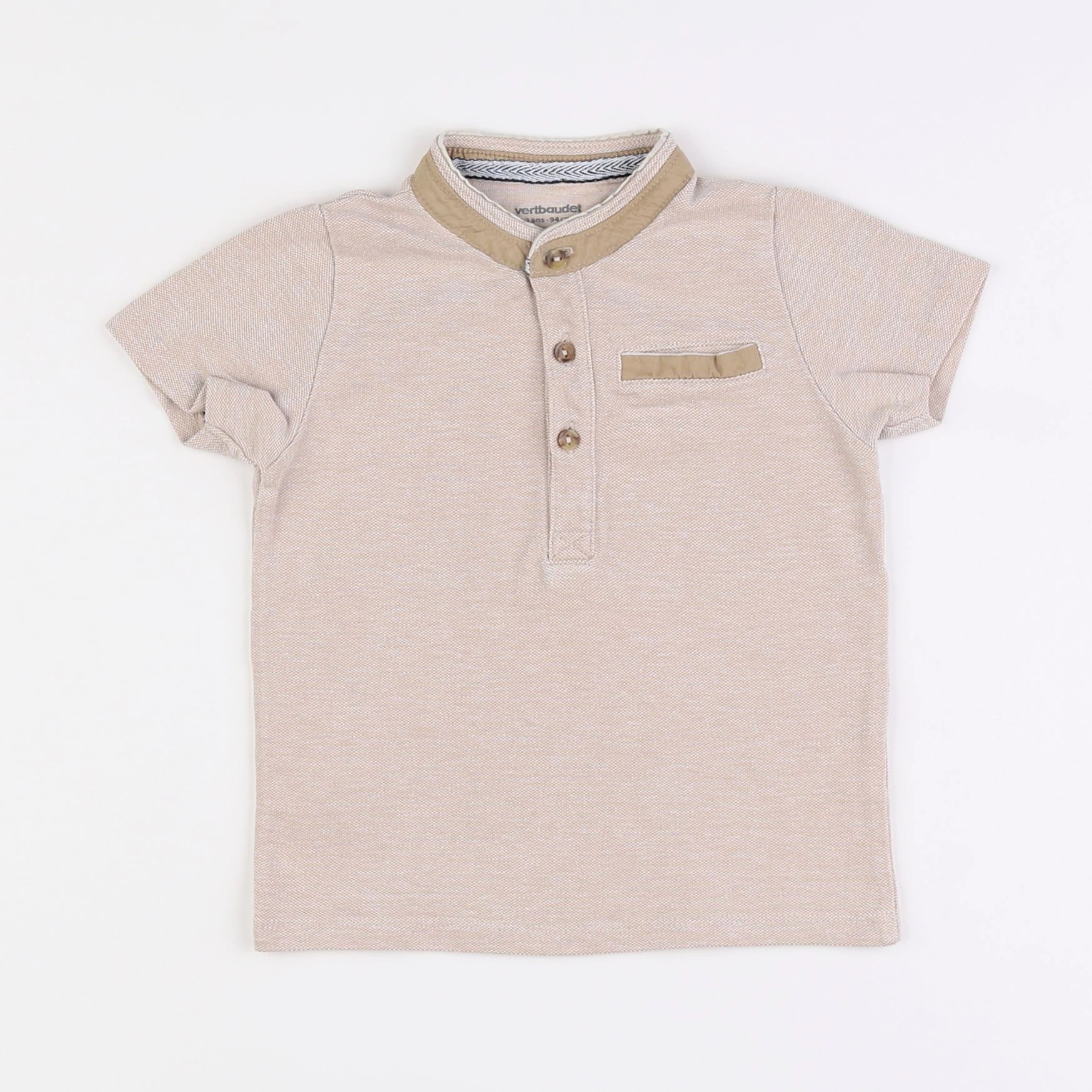 Vertbaudet - polo beige - 3 ans