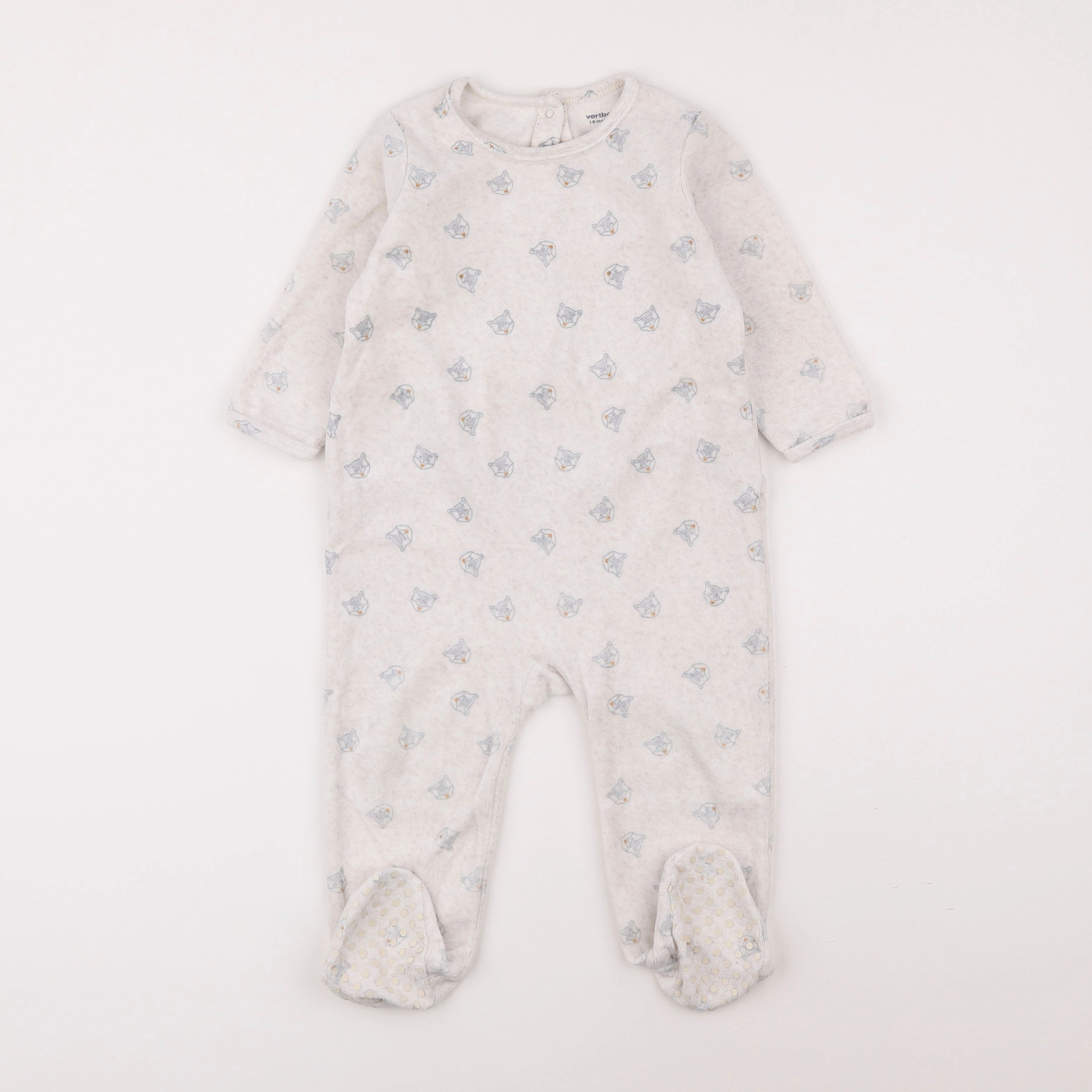 Vertbaudet - pyjama velours beige - 18 mois