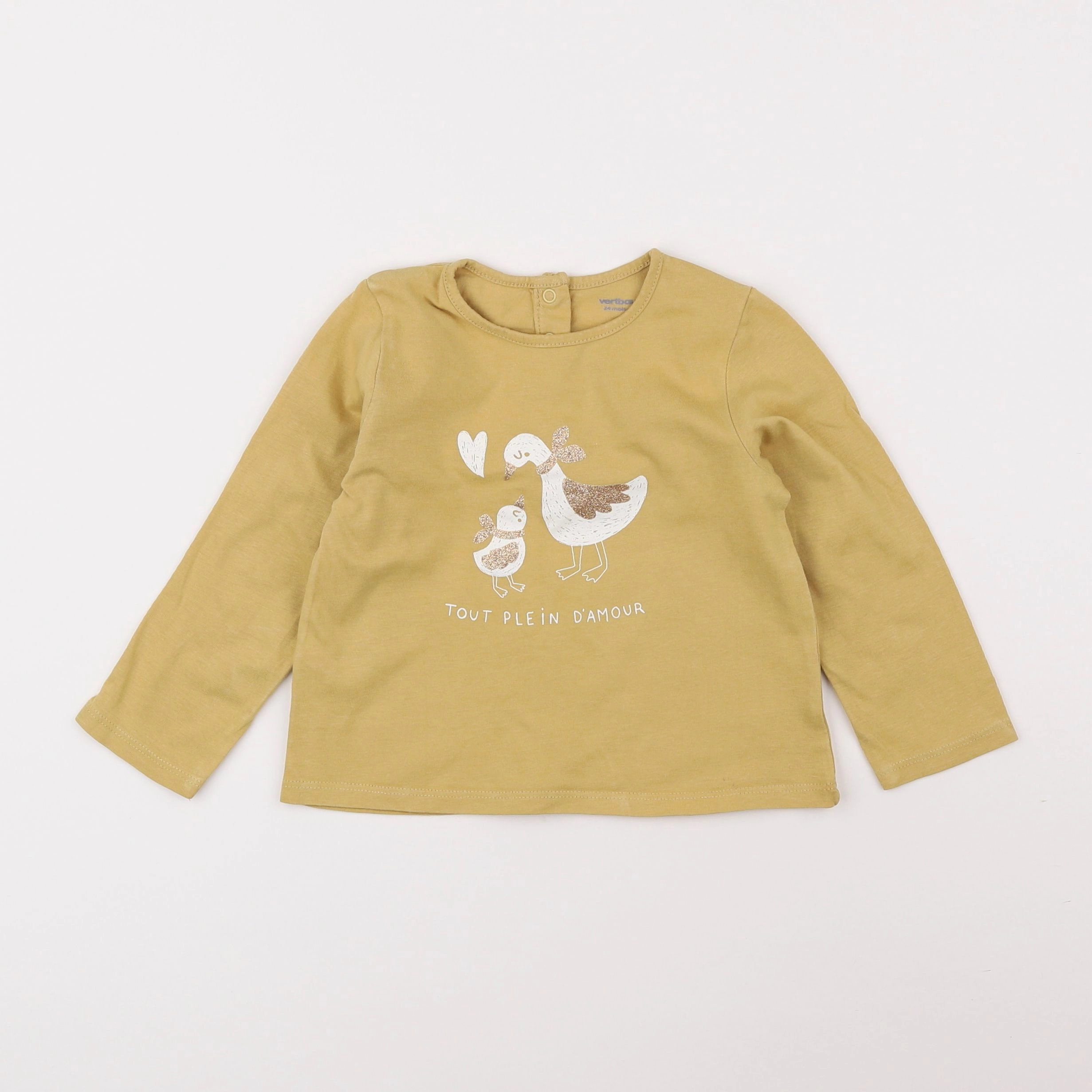 Vertbaudet - tee-shirt jaune - 2 ans