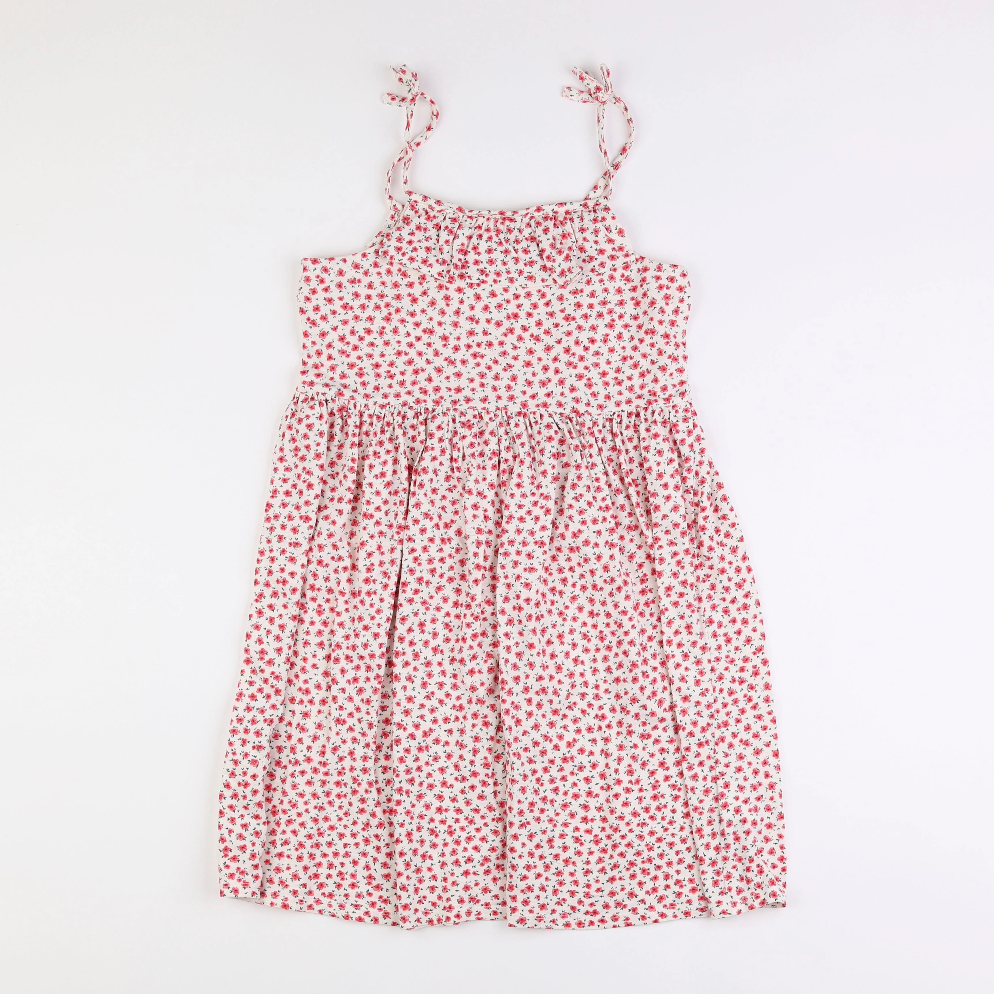 Vertbaudet - robe beige, rouge - 12 ans
